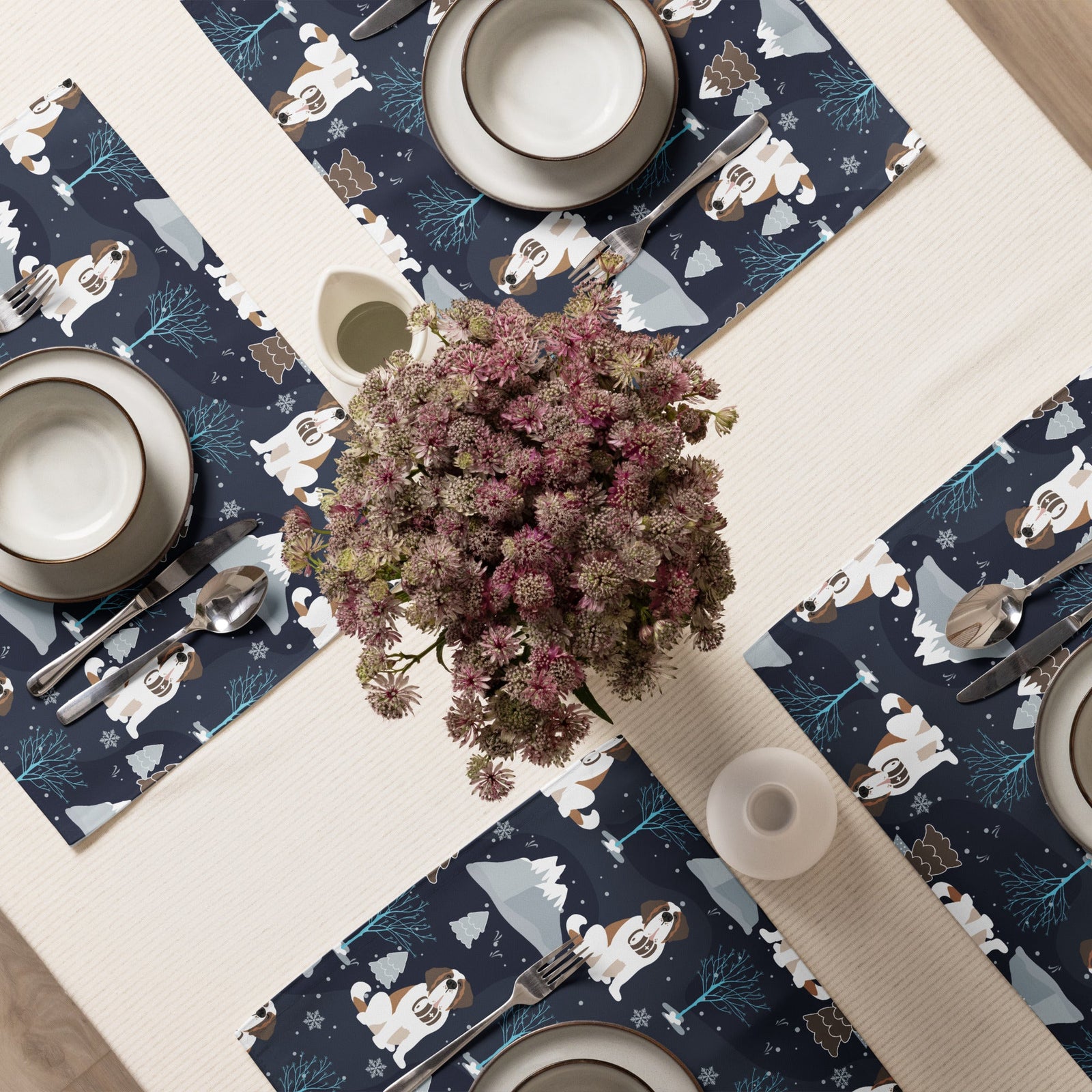 Alpine Chill St Bernard Placemat Set - Lucy + Norman