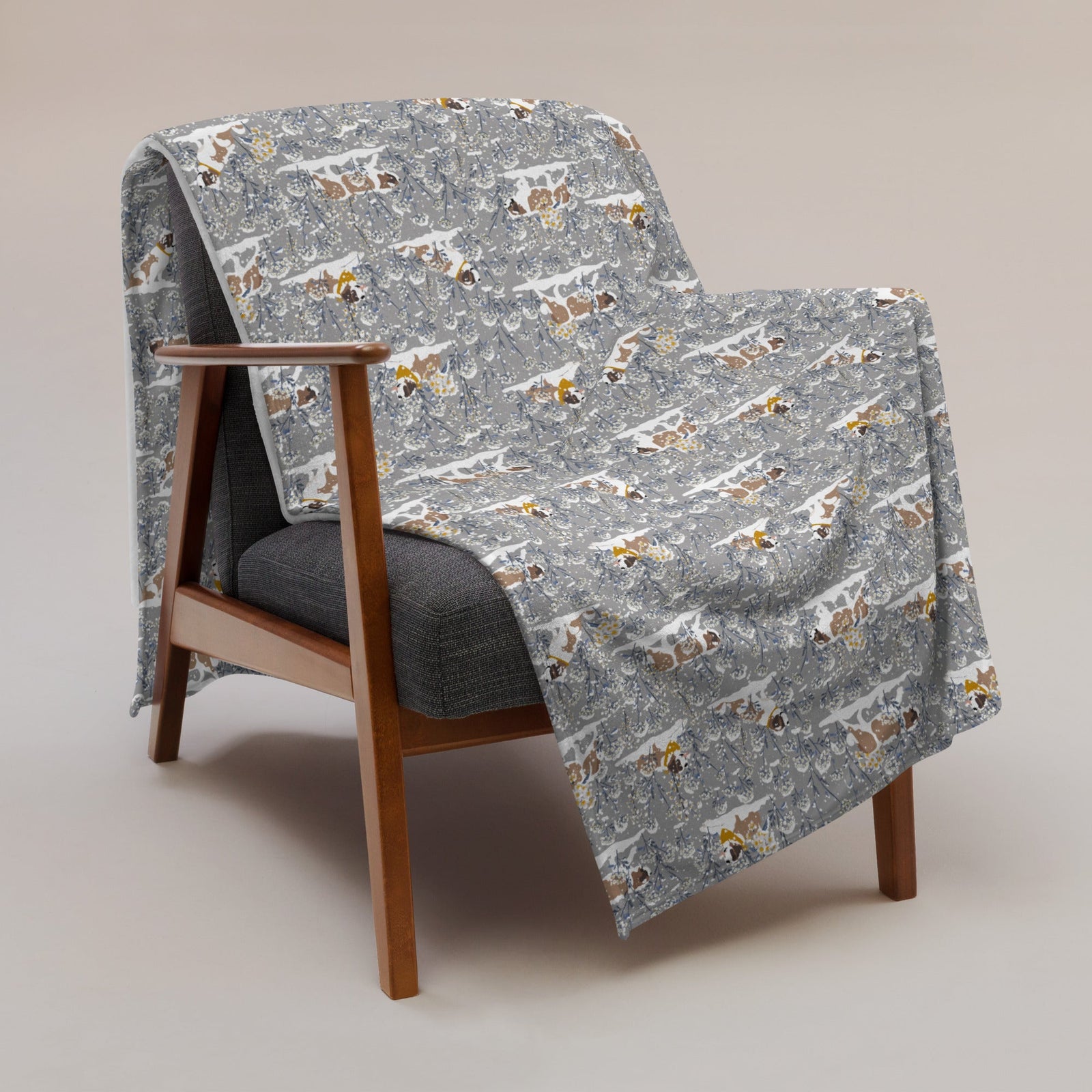 Snowflower Fleece Throw Blanket - Lucy + Norman