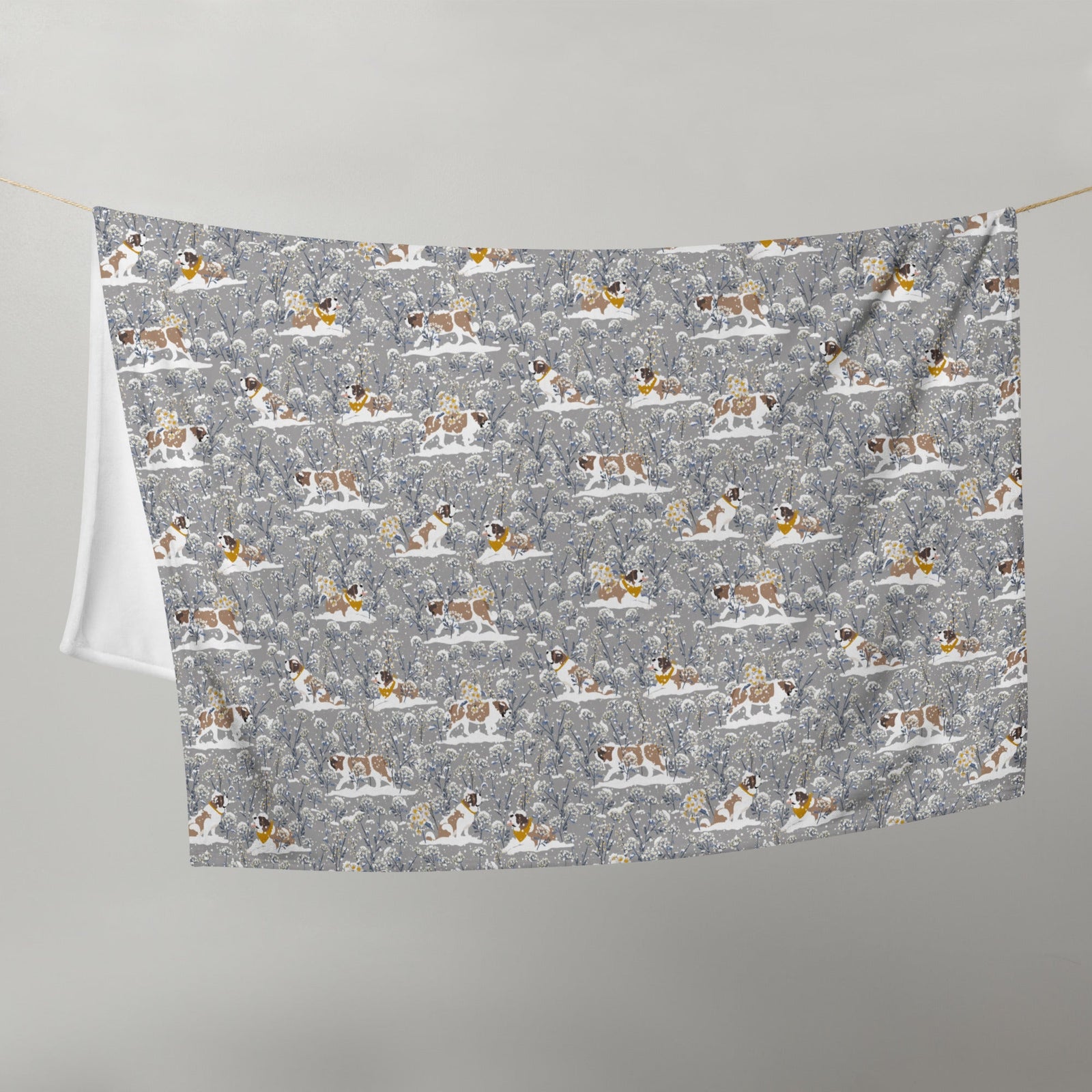 Snowflower Fleece Throw Blanket - Lucy + Norman