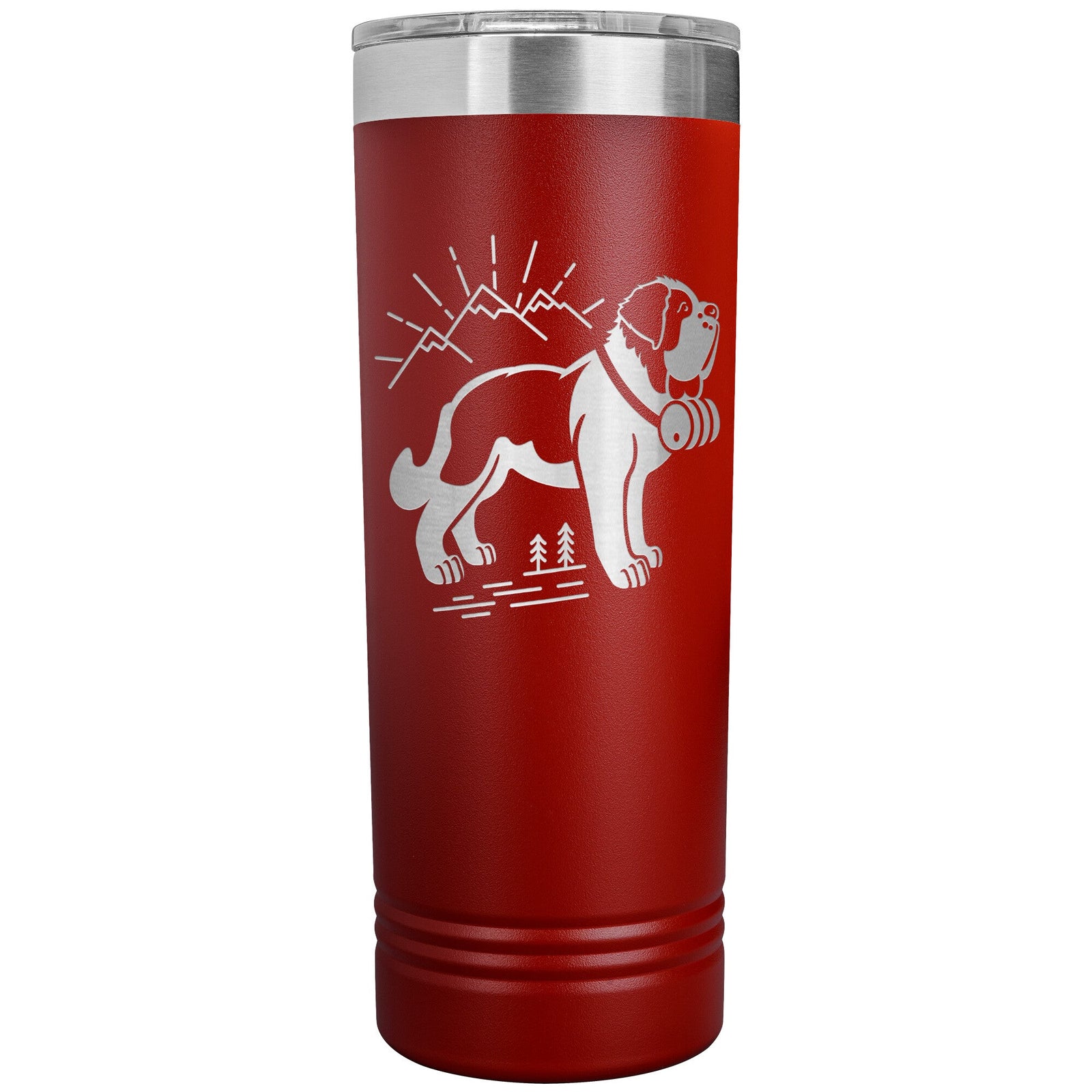 St Bernard Dog + Mountains Skinny Tumbler - Lucy + Norman