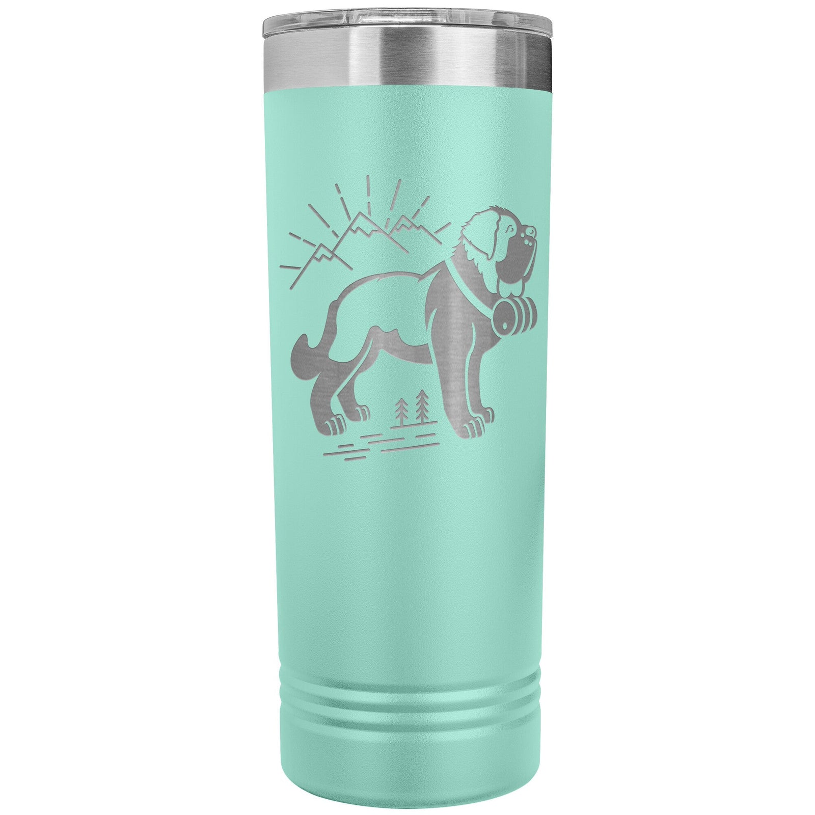 St Bernard Dog + Mountains Skinny Tumbler - Lucy + Norman
