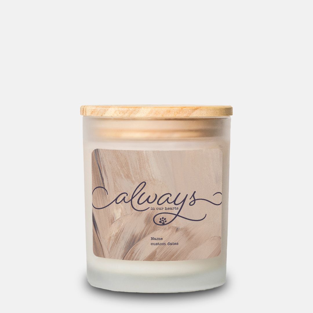 Personalized Always in our Hearts Dog Memorial Candle