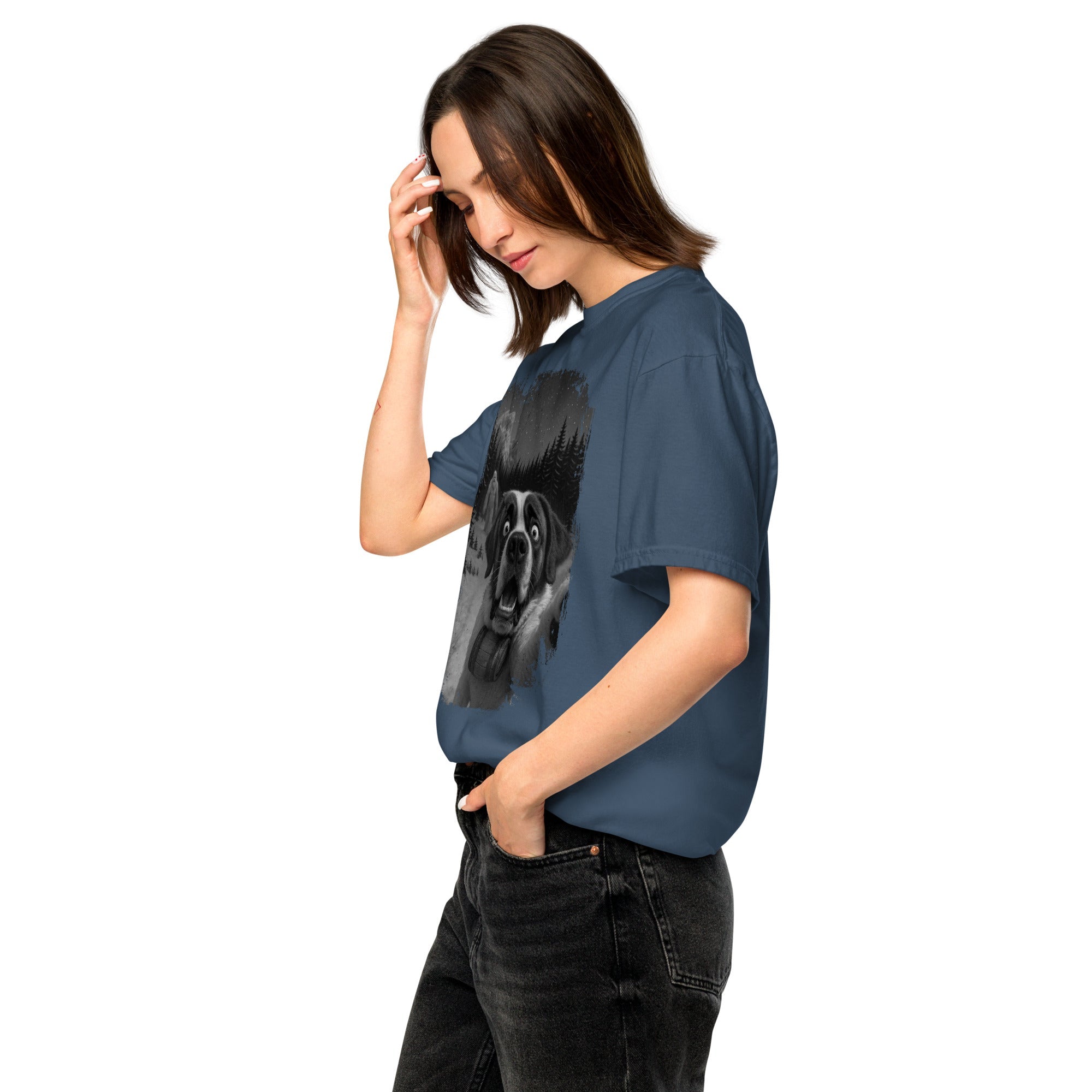 Abominable Snowman Saint Bernard Selfie T-shirt - Lucy + Norman