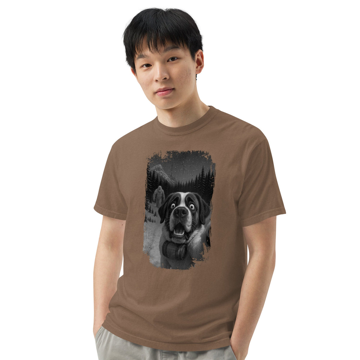 Abominable Snowman Saint Bernard Selfie T-shirt - Lucy + Norman