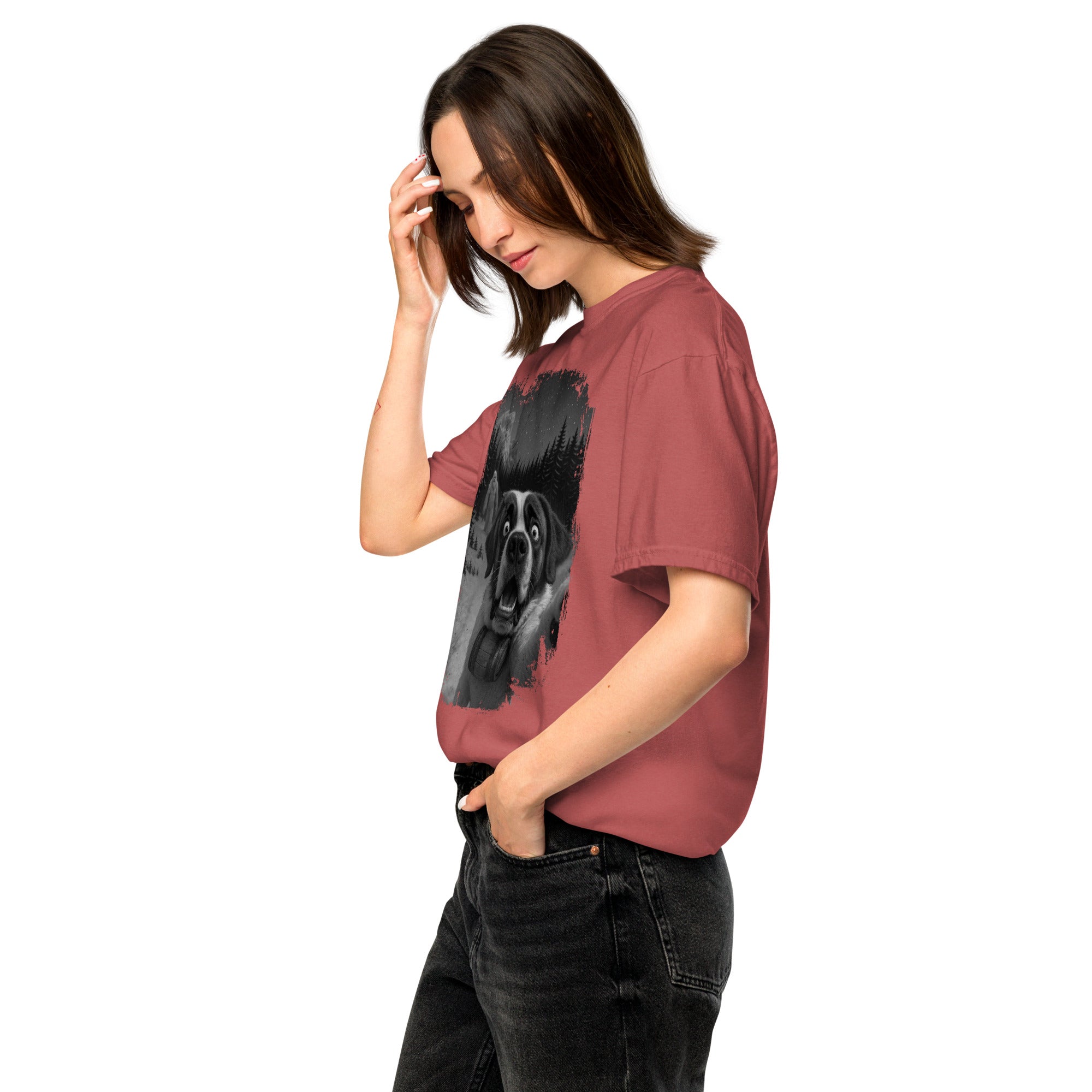 Abominable Snowman Saint Bernard Selfie T-shirt - Lucy + Norman