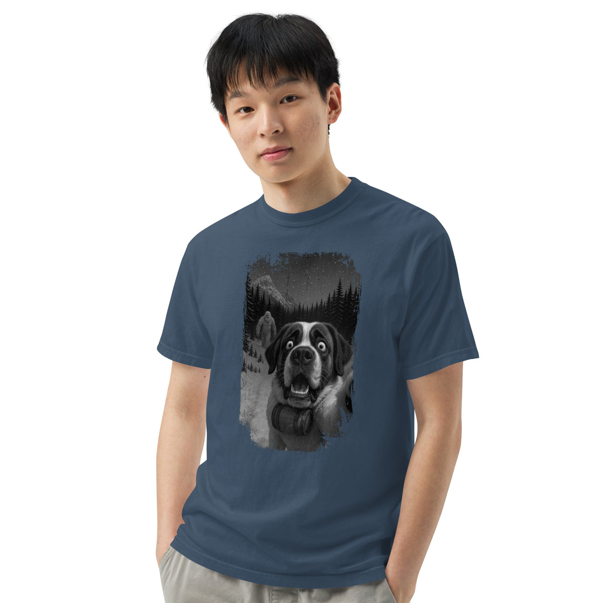 Abominable Snowman Saint Bernard Selfie T-shirt - Lucy + Norman