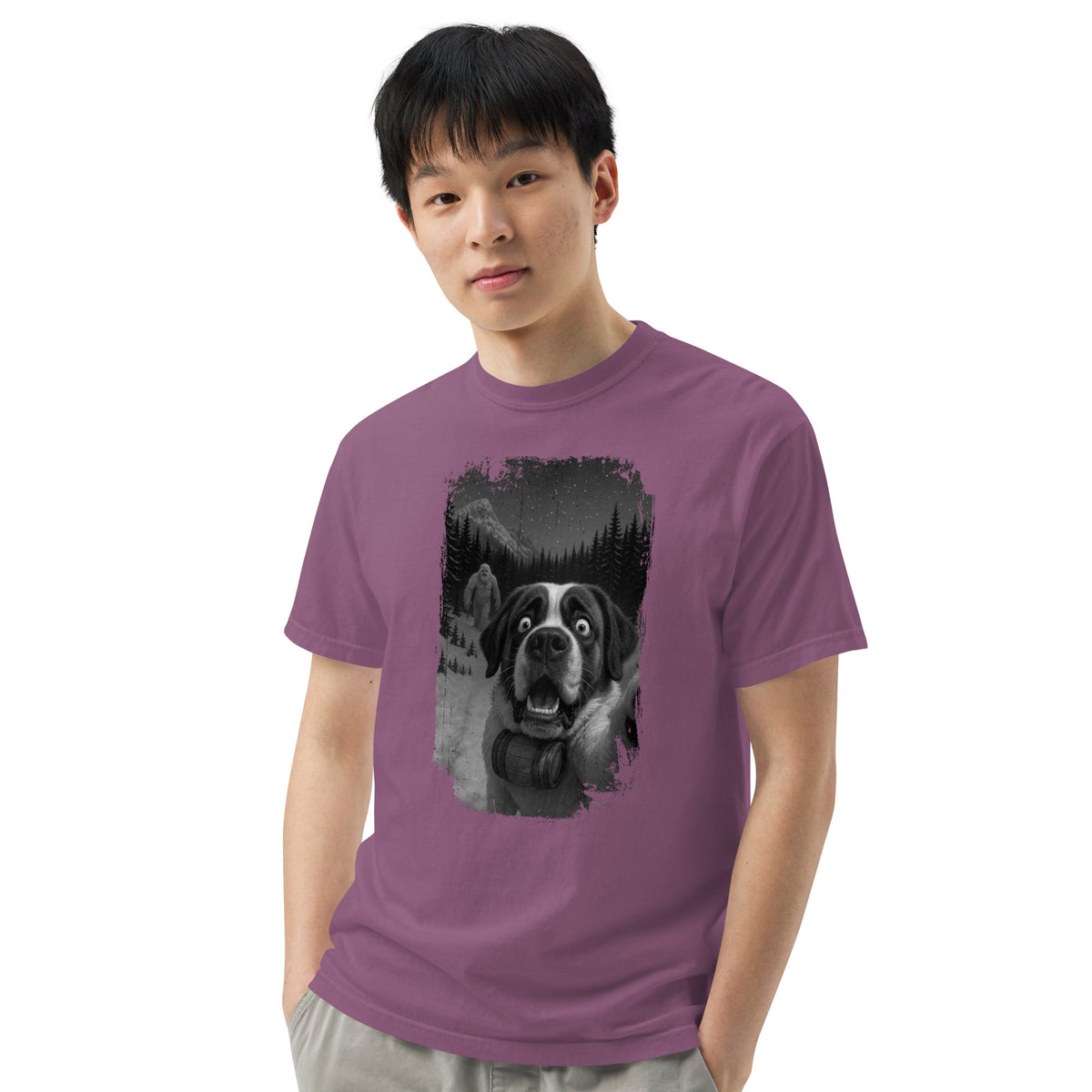 Abominable Snowman Saint Bernard Selfie T-shirt - Lucy + Norman