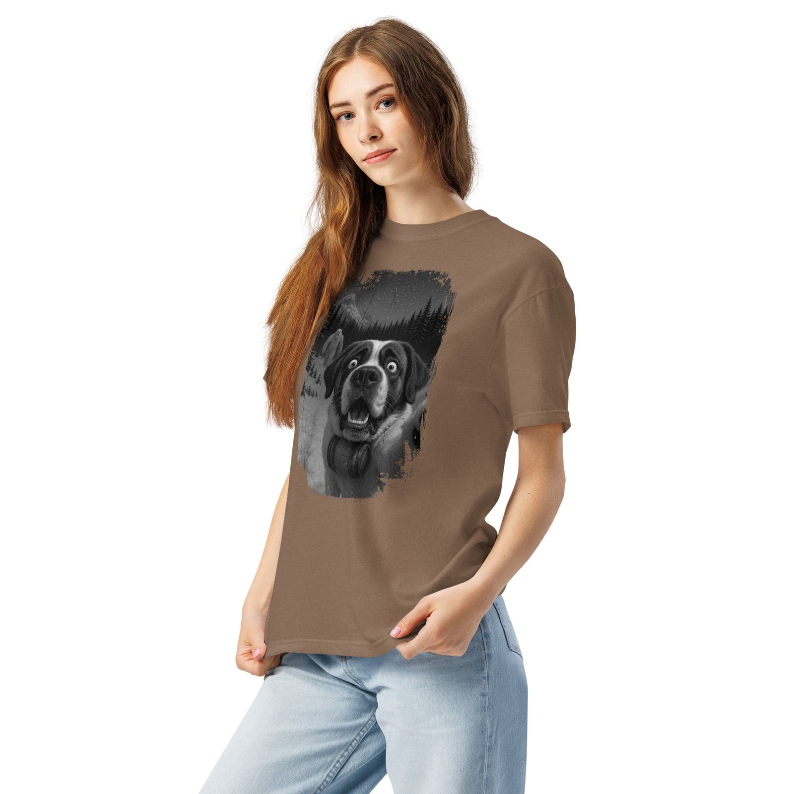 Abominable Snowman Saint Bernard Selfie T-shirt - Lucy + Norman