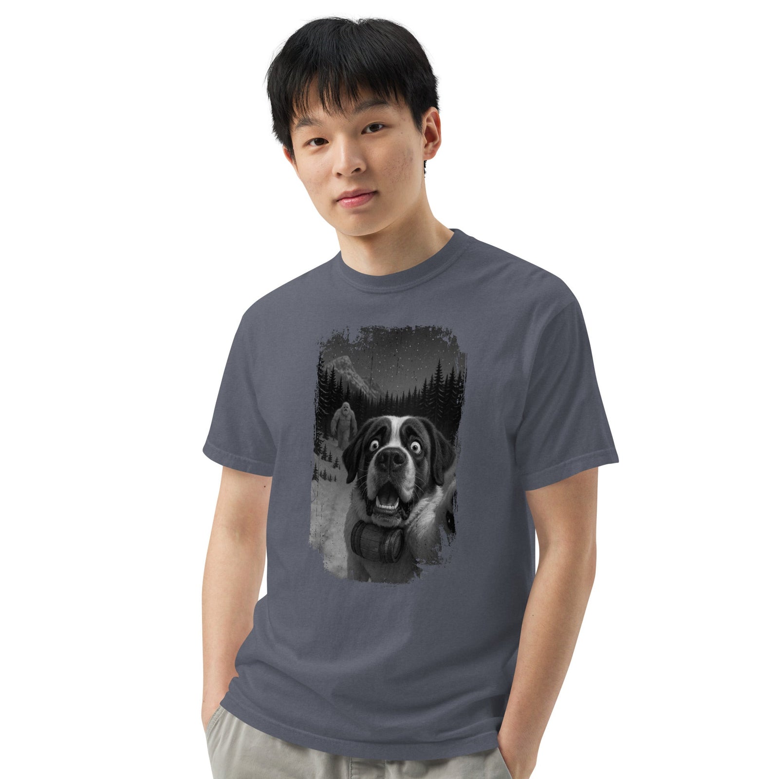 Abominable Snowman Saint Bernard Selfie T-shirt - Lucy + Norman