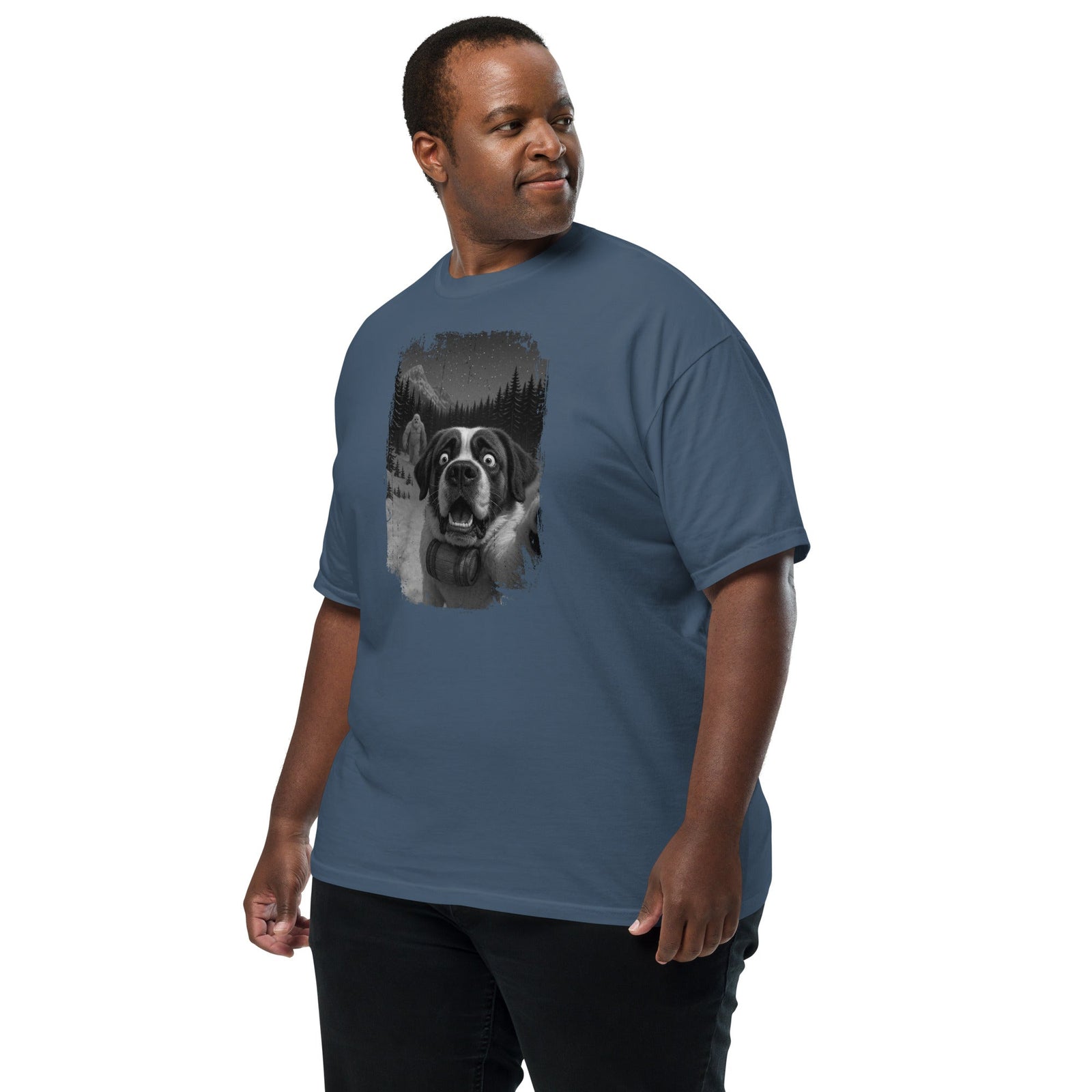 Abominable Snowman Saint Bernard Selfie T-shirt - Lucy + Norman