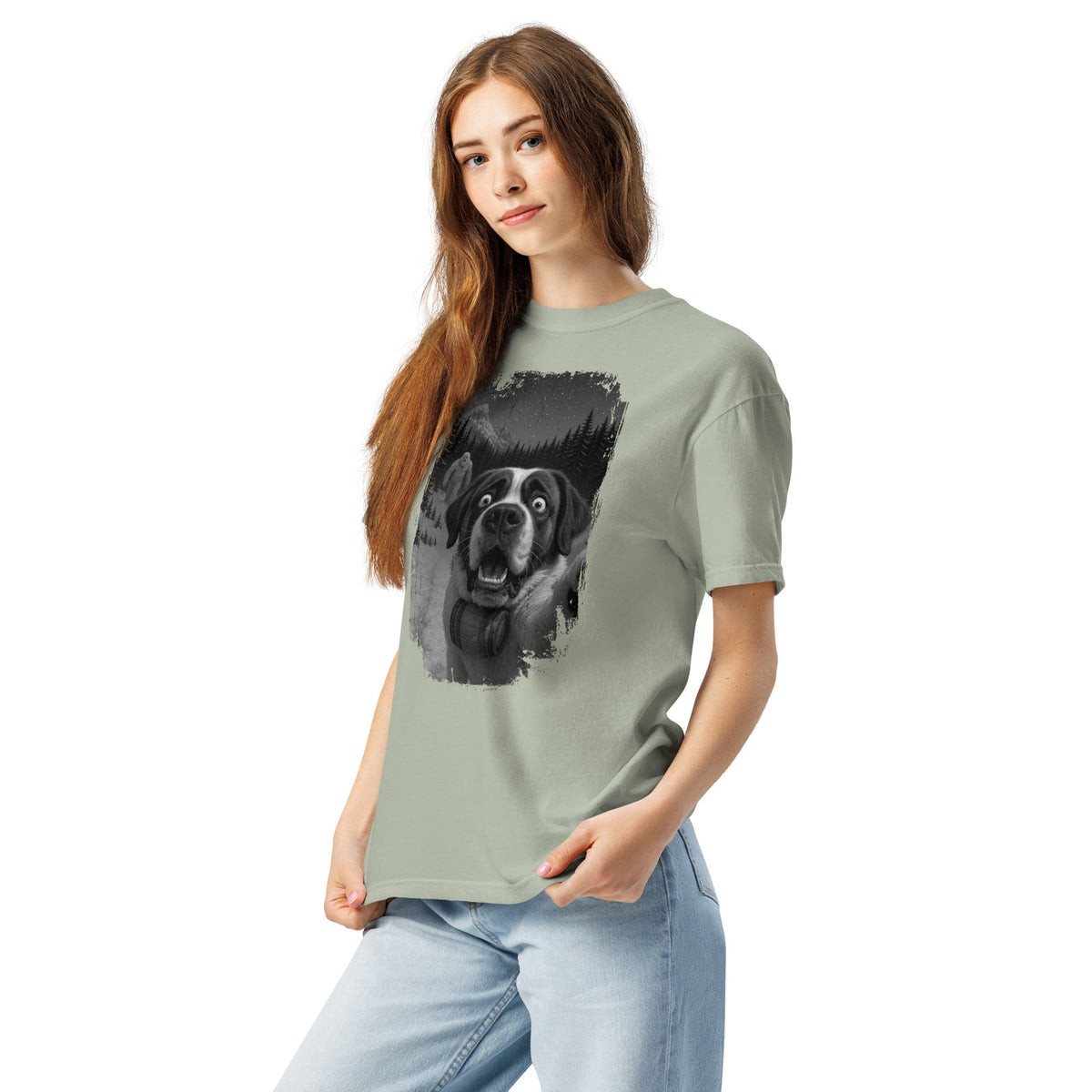 Abominable Snowman Saint Bernard Selfie T-shirt - Lucy + Norman
