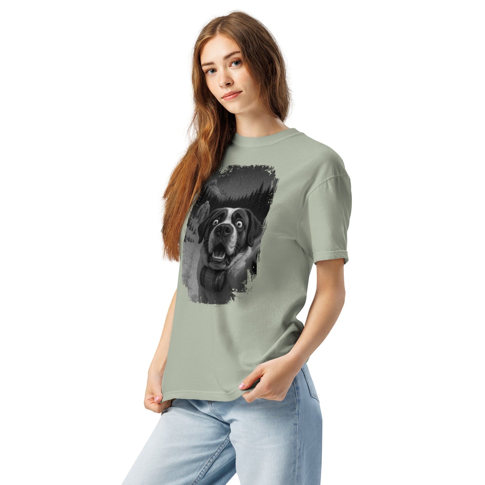 Abominable Snowman Saint Bernard Selfie T-shirt - Lucy + Norman