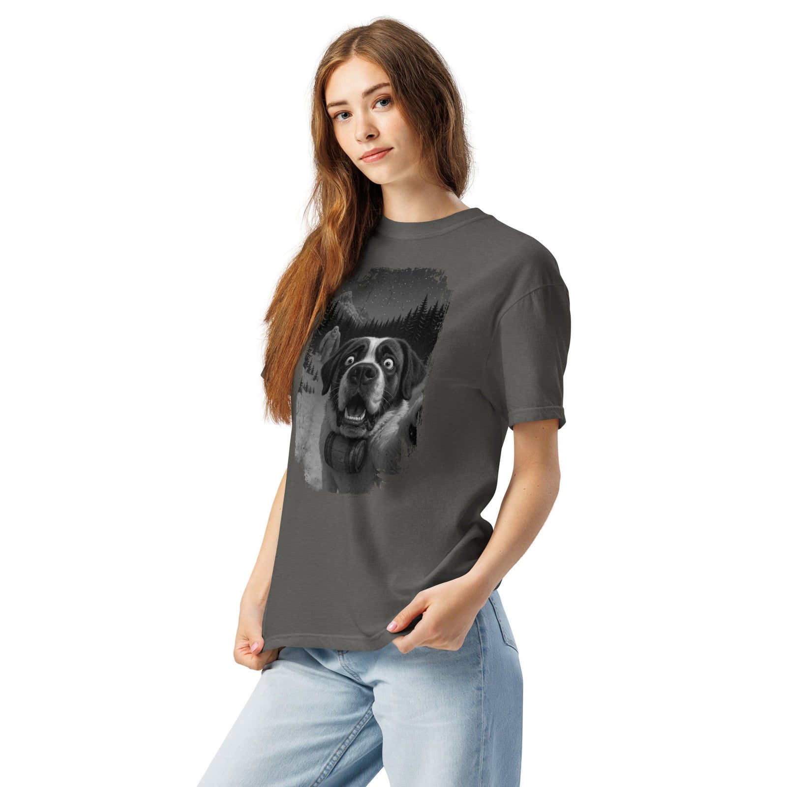 Abominable Snowman Saint Bernard Selfie T-shirt - Lucy + Norman