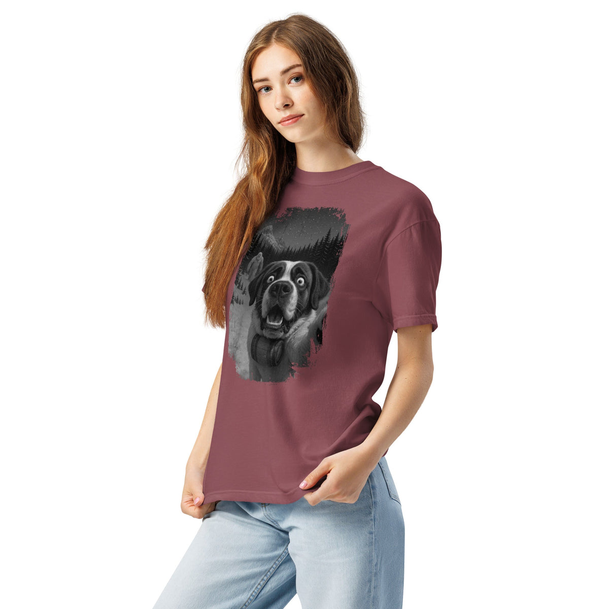 Abominable Snowman Saint Bernard Selfie T-shirt - Lucy + Norman