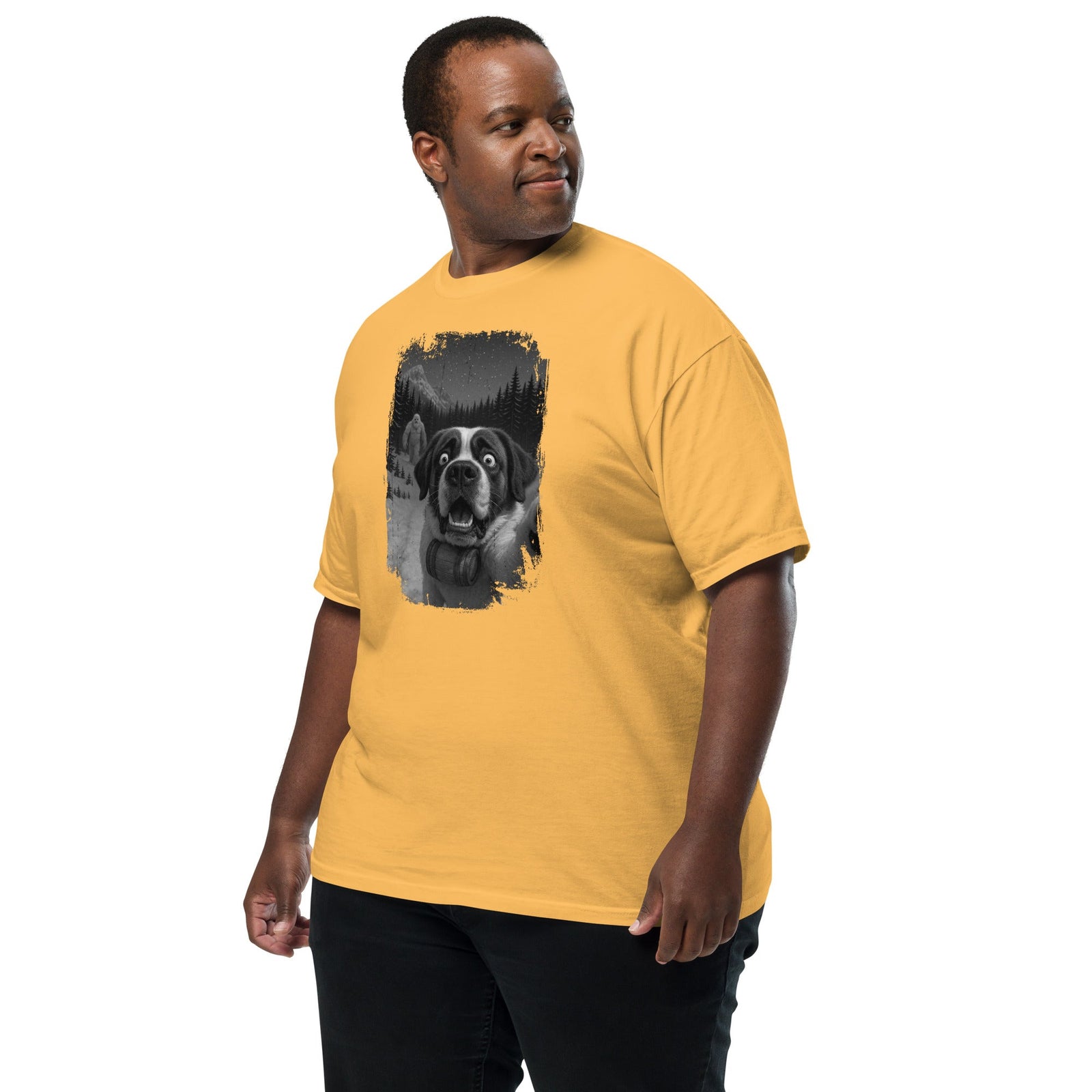 Abominable Snowman Saint Bernard Selfie T-shirt - Lucy + Norman