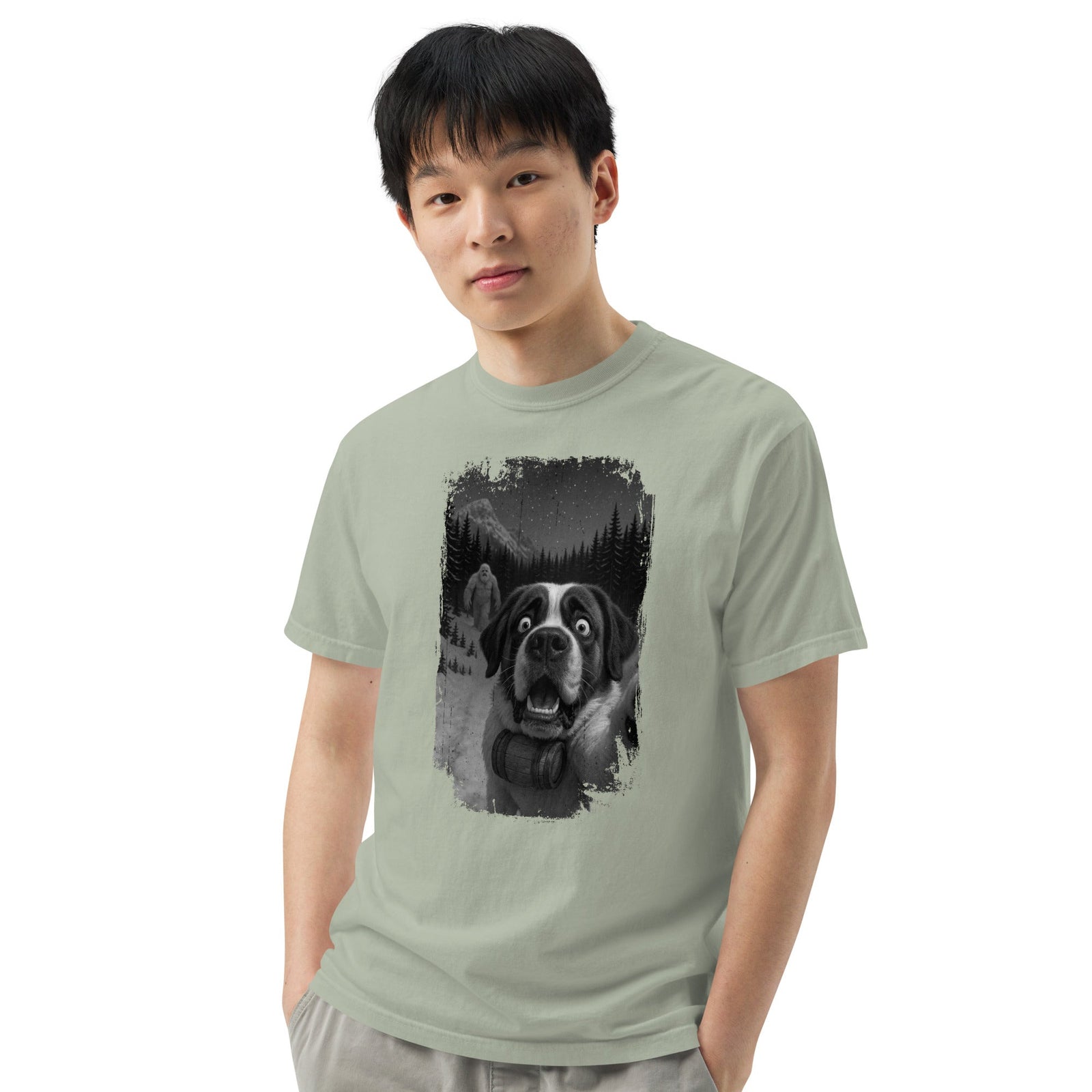 Abominable Snowman Saint Bernard Selfie T-shirt - Lucy + Norman