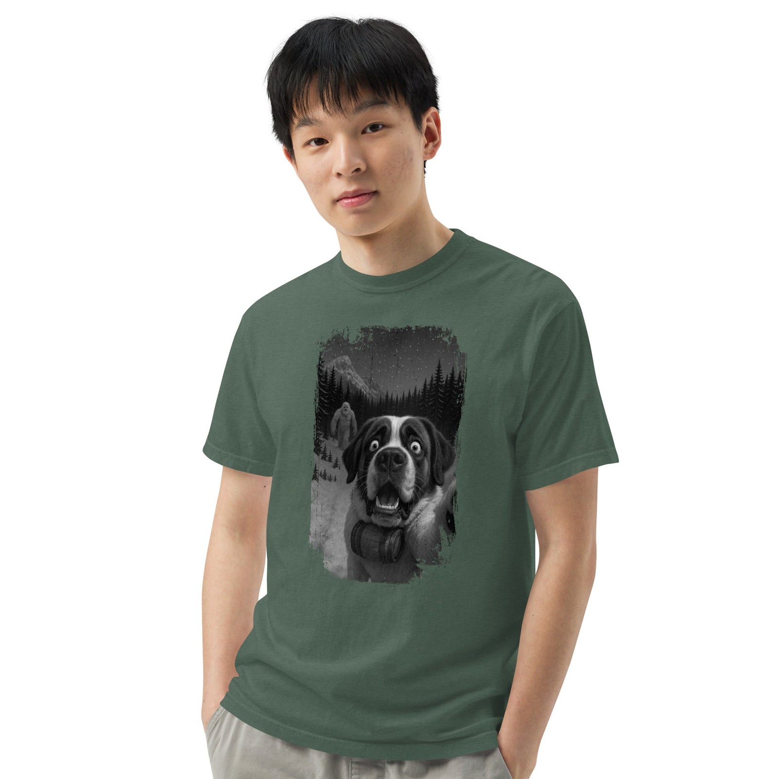 Abominable Snowman Saint Bernard Selfie T-shirt - Lucy + Norman