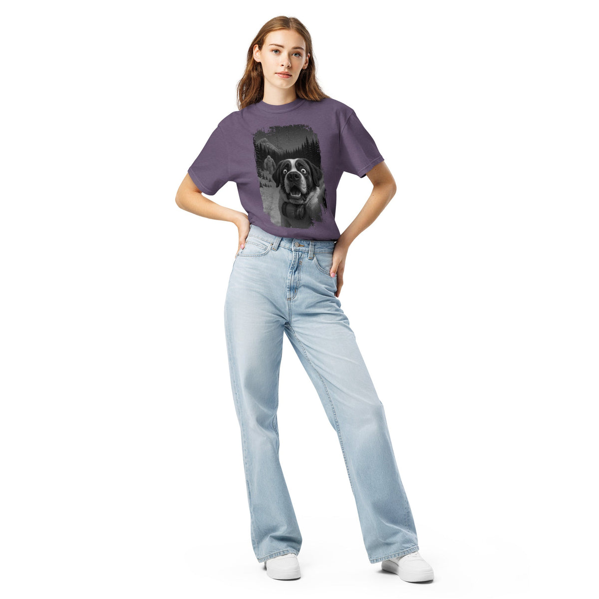 Abominable Snowman Saint Bernard Selfie T-shirt - Lucy + Norman