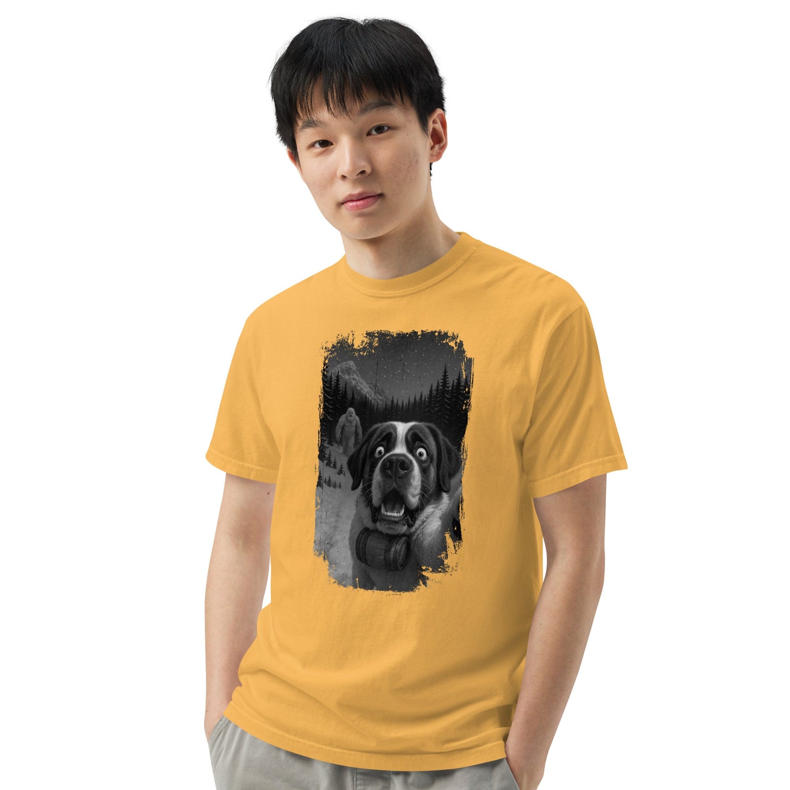 Abominable Snowman Saint Bernard Selfie T-shirt - Lucy + Norman