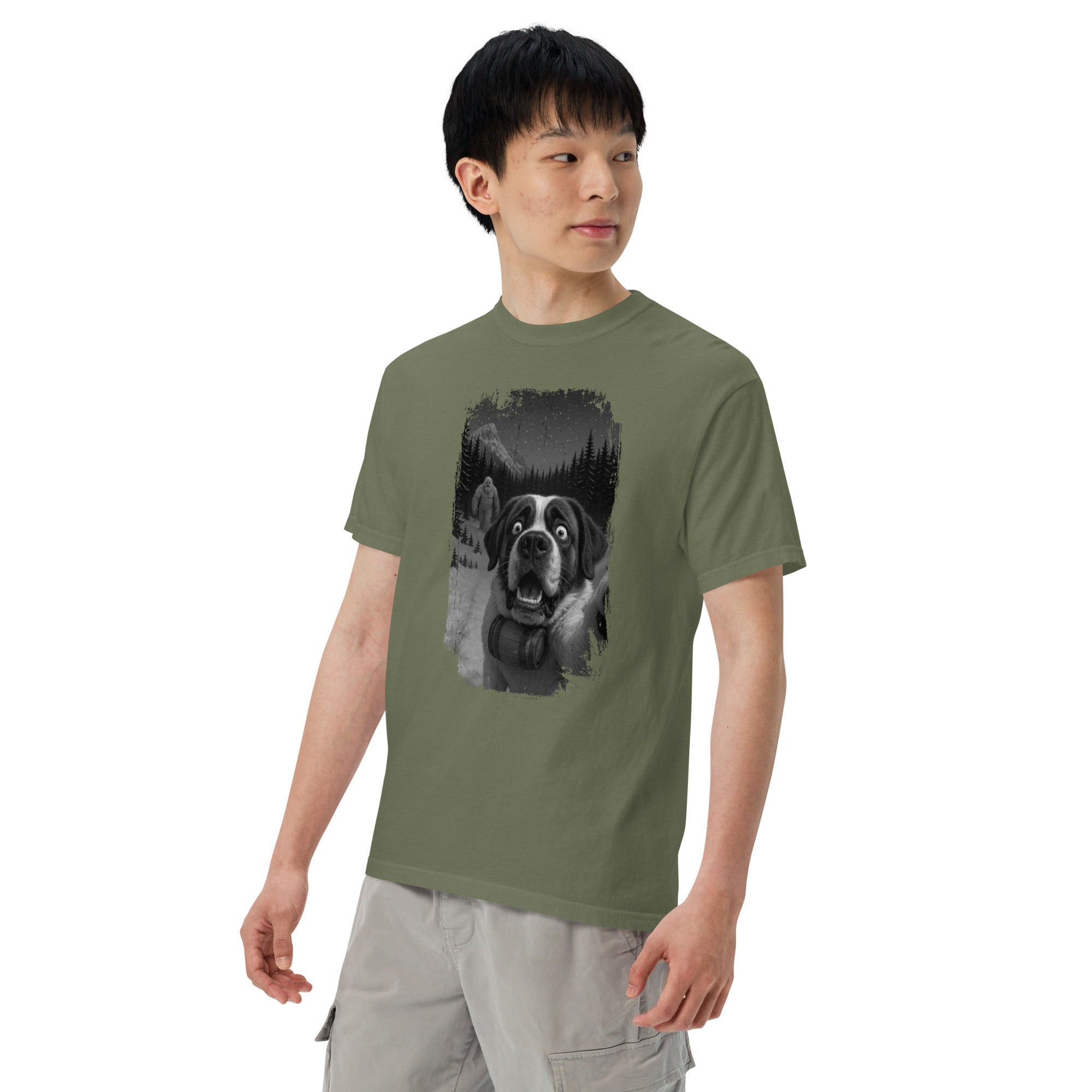 Abominable Snowman Saint Bernard Selfie T-shirt - Lucy + Norman