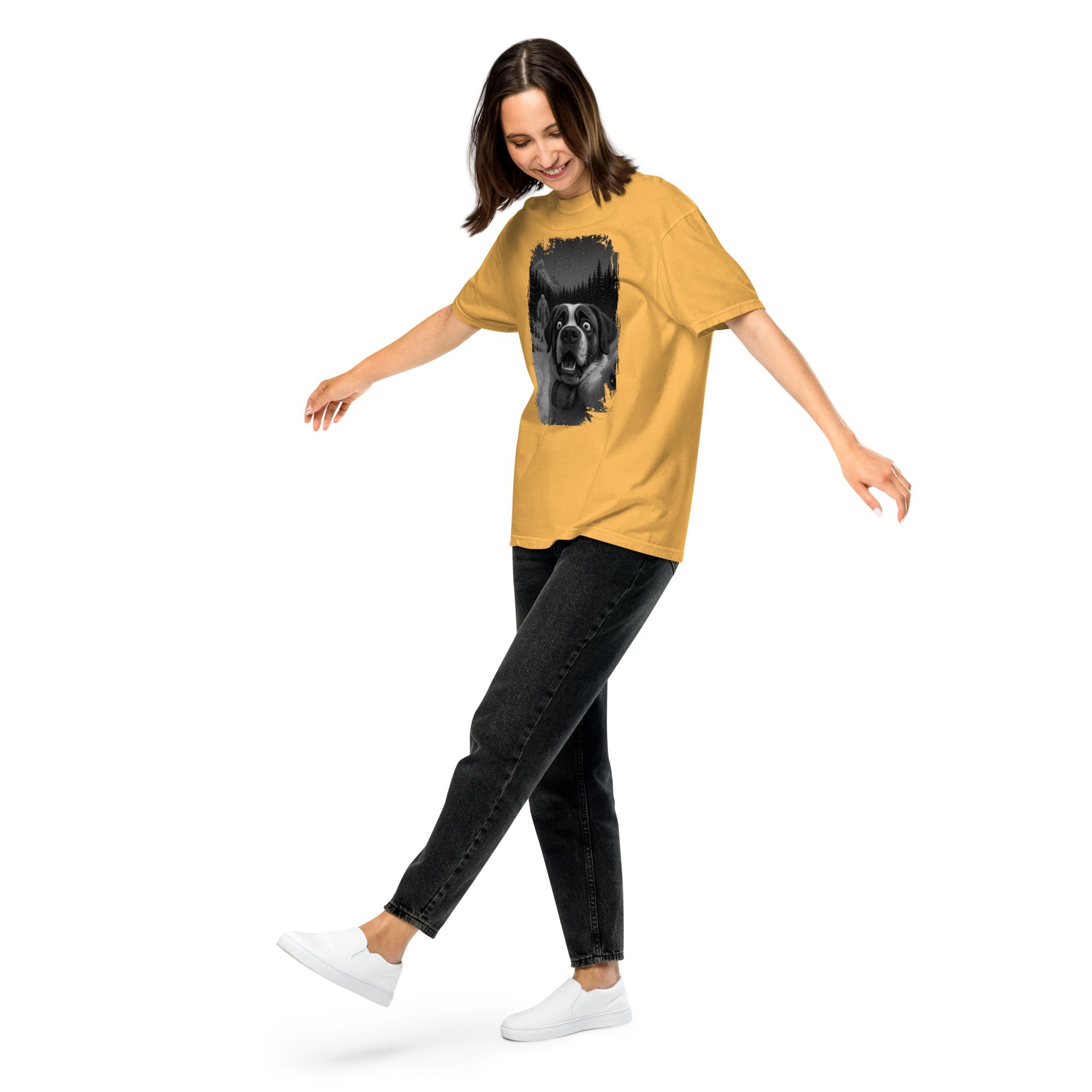 Abominable Snowman Saint Bernard Selfie T-shirt - Lucy + Norman