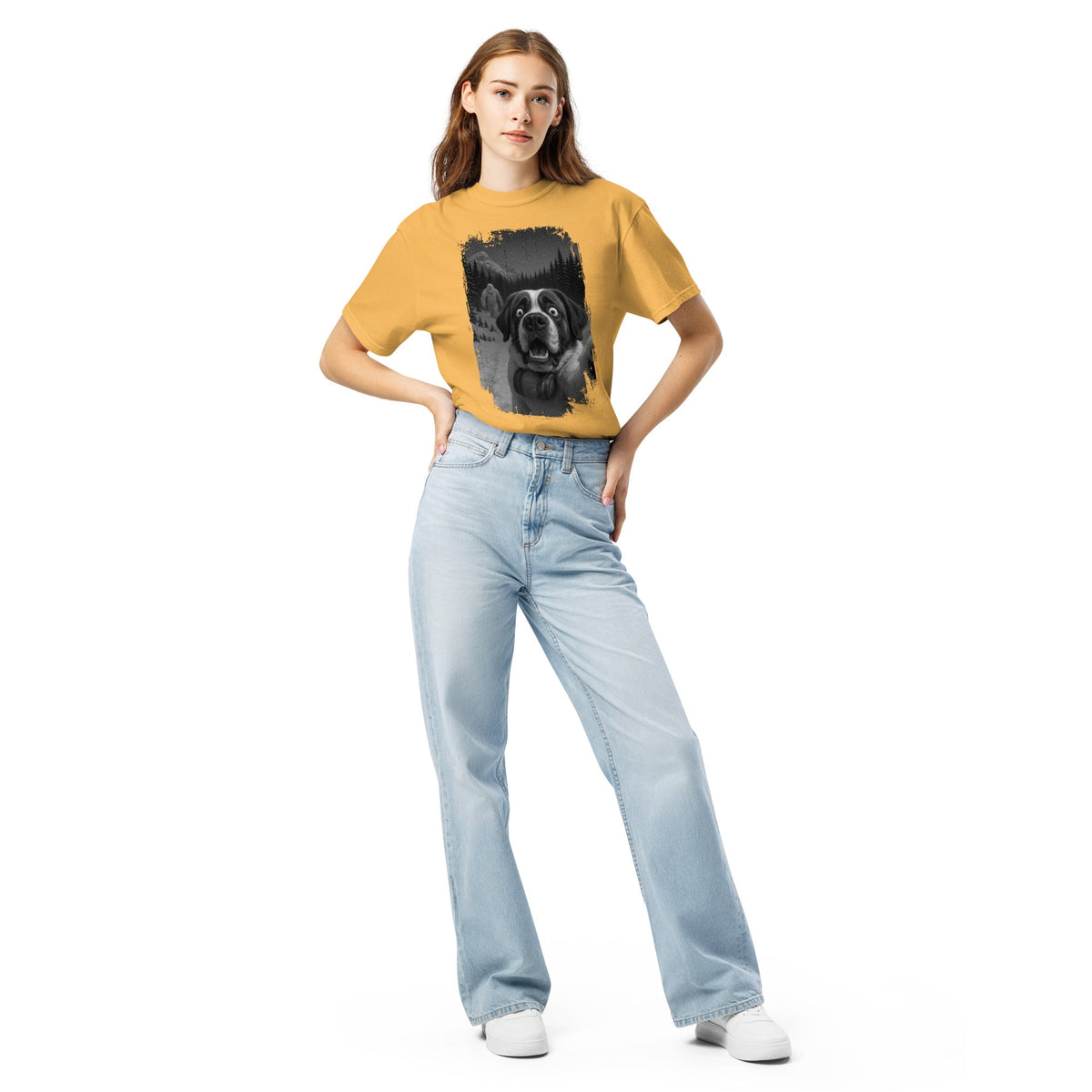 Abominable Snowman Saint Bernard Selfie T-shirt - Lucy + Norman