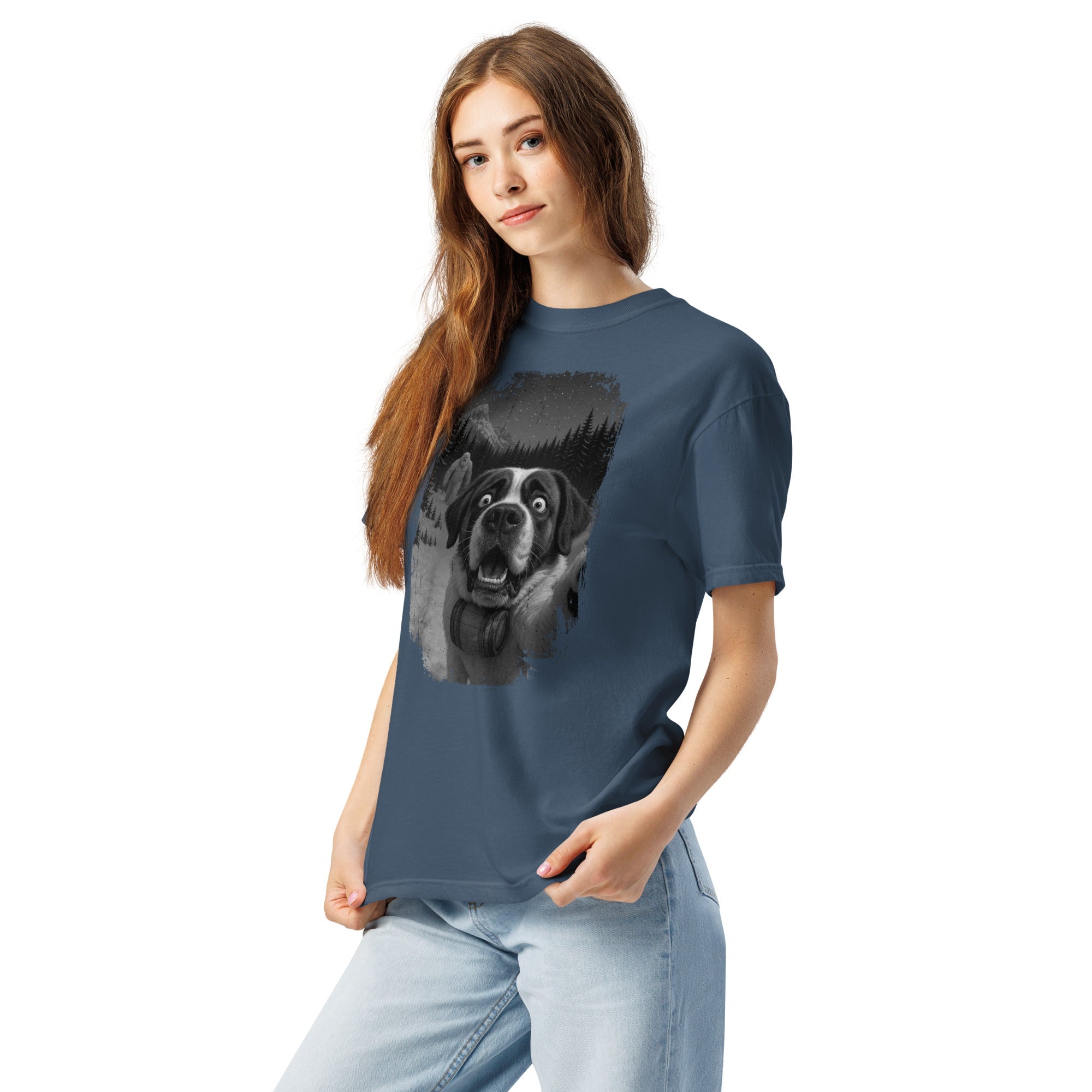 Abominable Snowman Saint Bernard Selfie T-shirt - Lucy + Norman