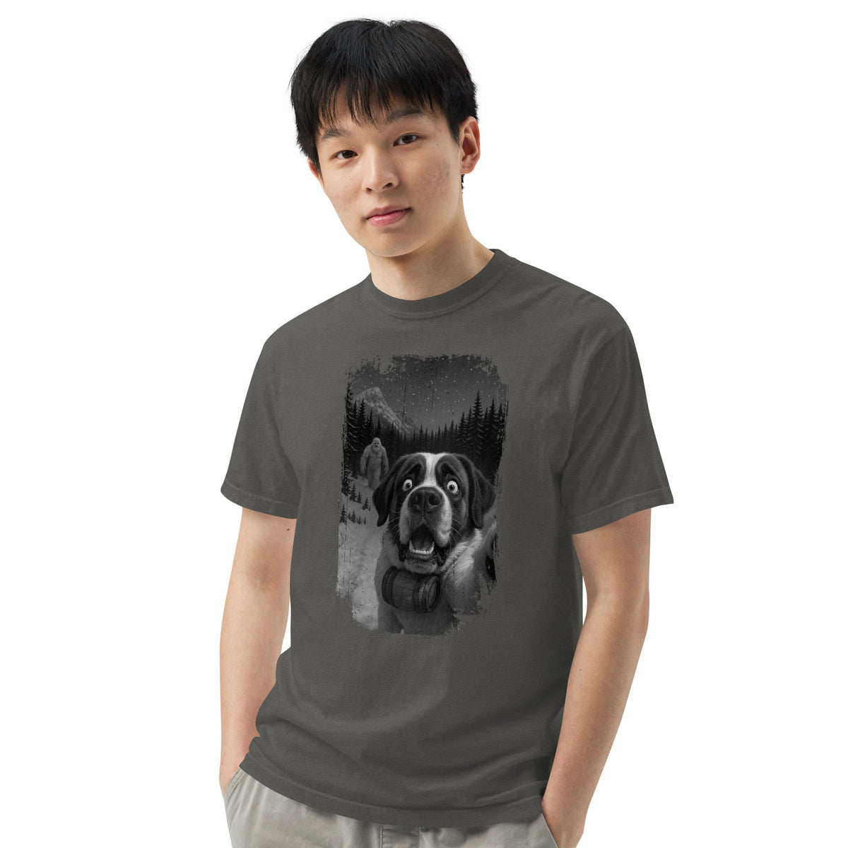 Abominable Snowman Saint Bernard Selfie T-shirt - Lucy + Norman