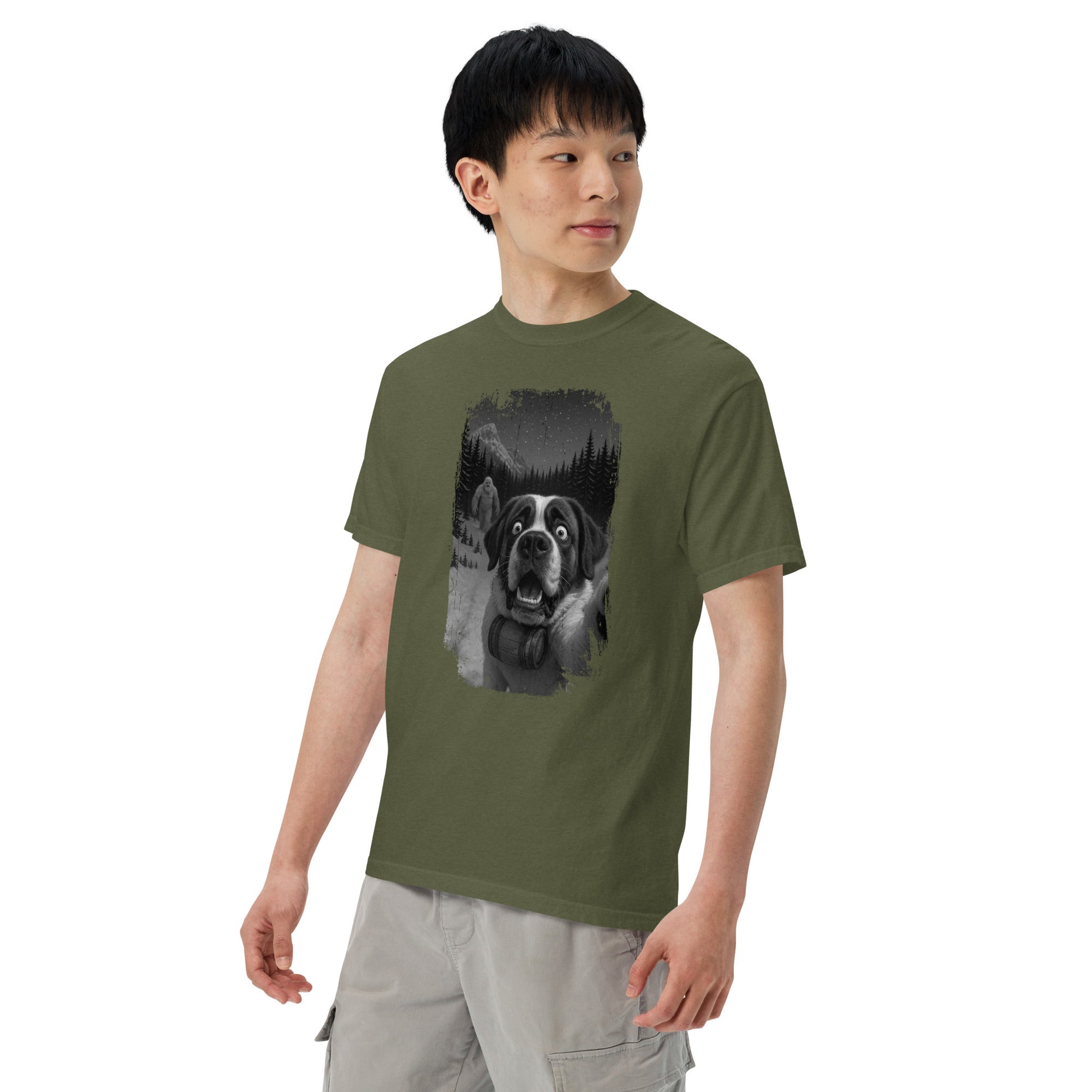 Abominable Snowman Saint Bernard Selfie T-shirt - Lucy + Norman