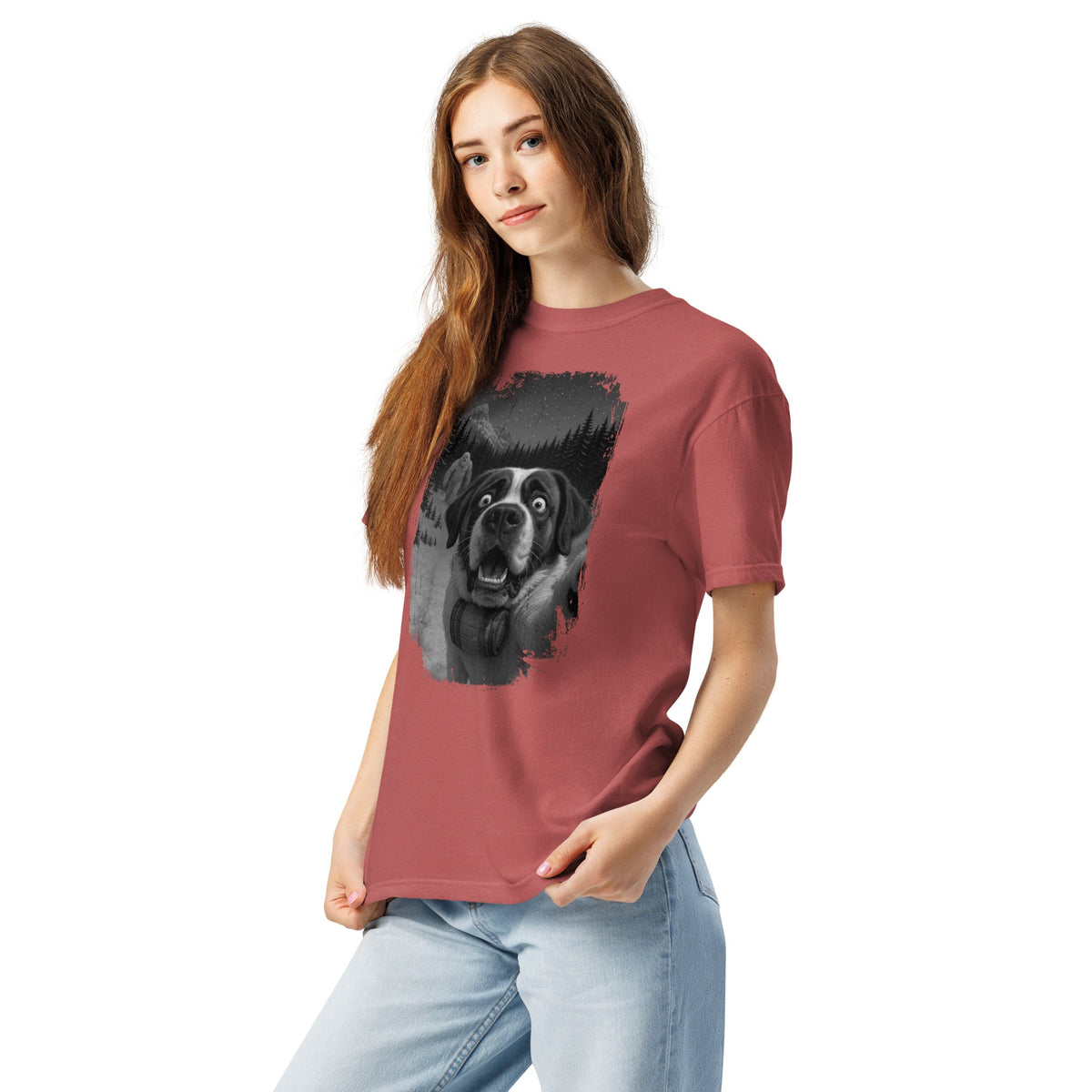Abominable Snowman Saint Bernard Selfie T-shirt - Lucy + Norman