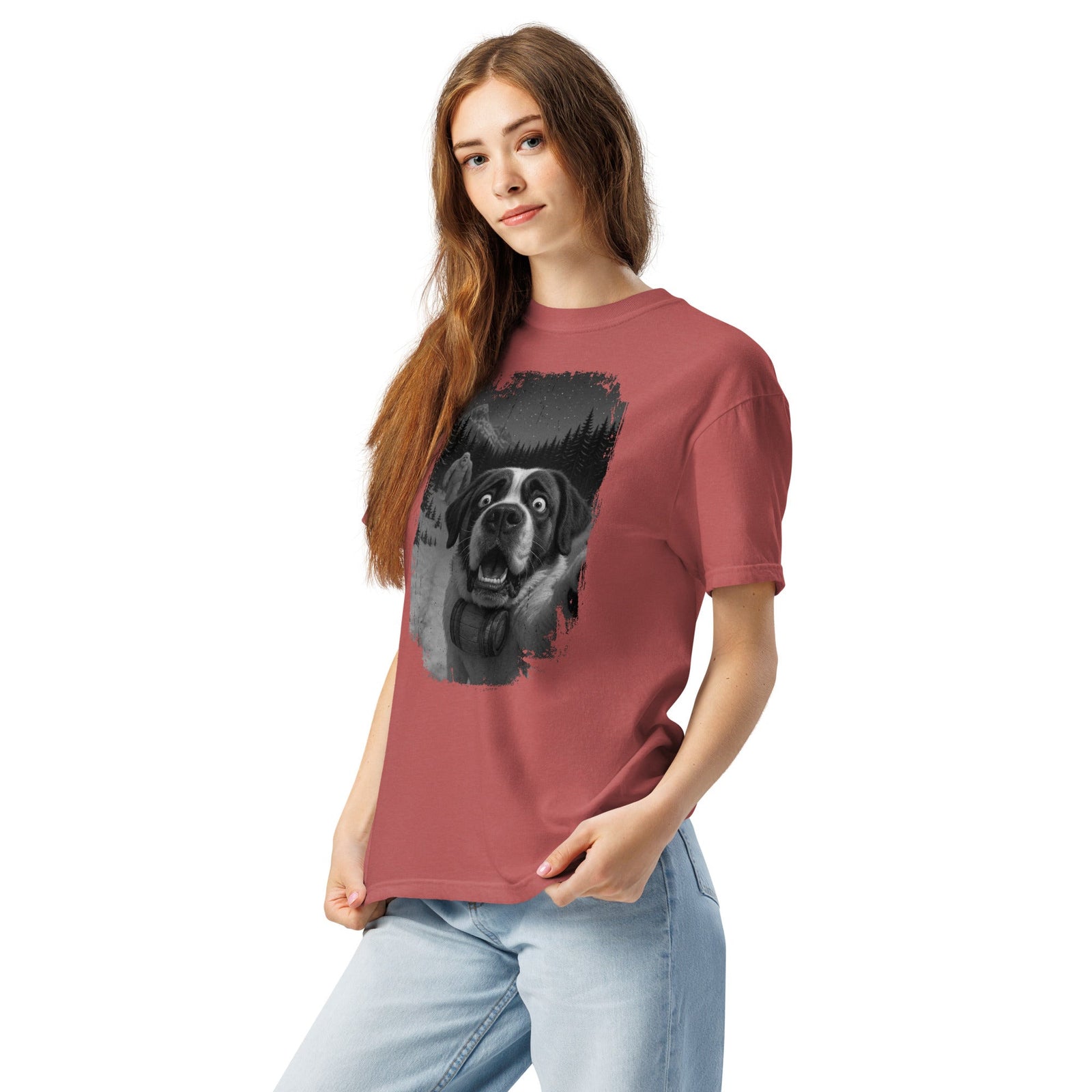 Abominable Snowman Saint Bernard Selfie T-shirt - Lucy + Norman