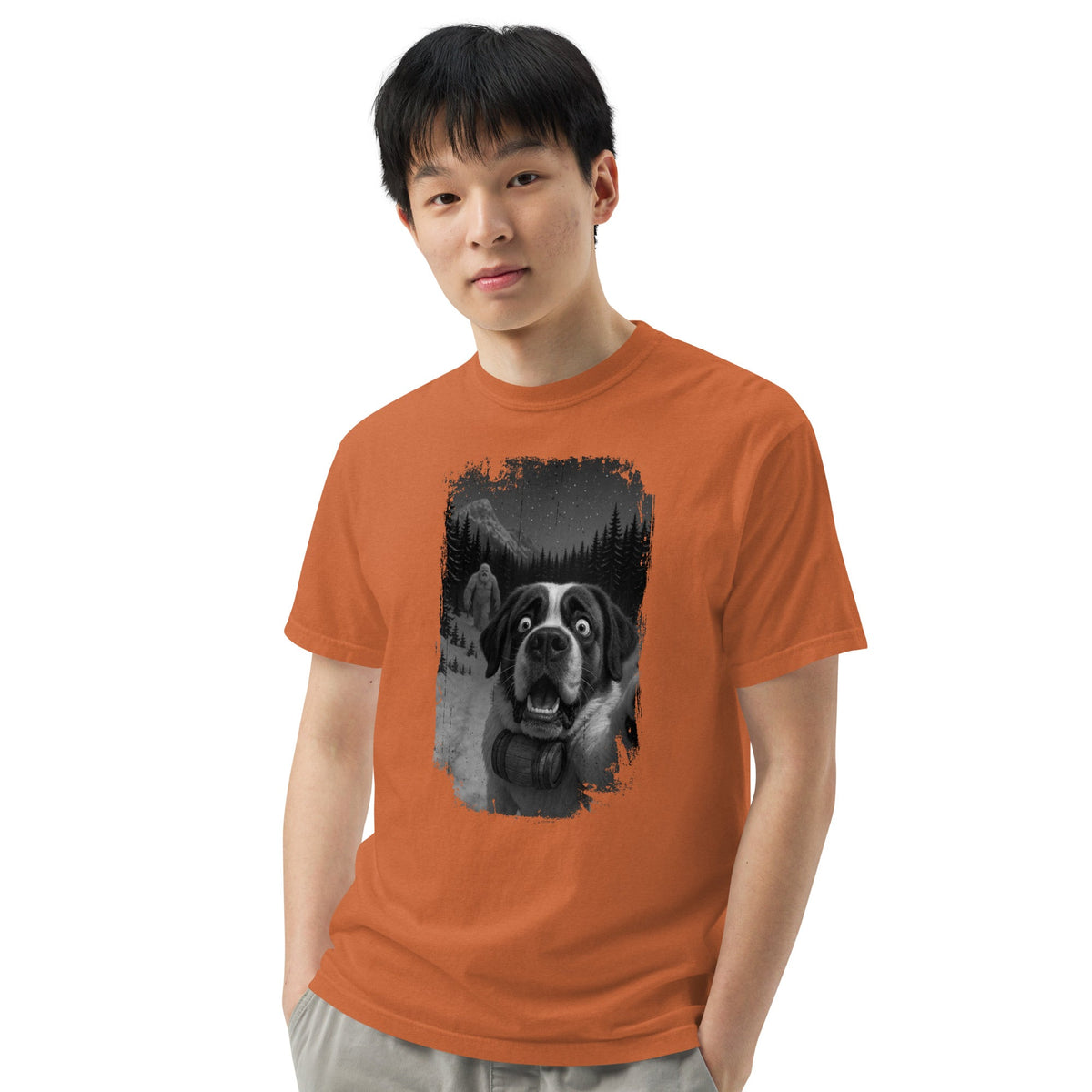 Abominable Snowman Saint Bernard Selfie T-shirt - Lucy + Norman