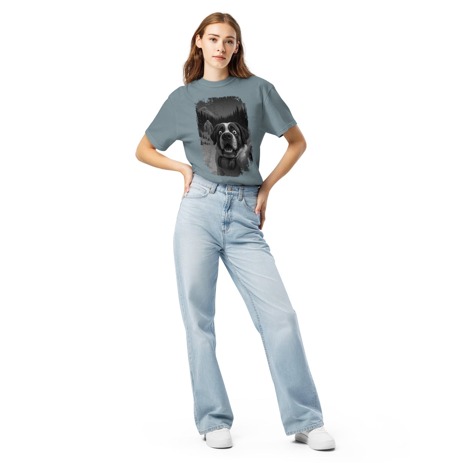 Abominable Snowman Saint Bernard Selfie T-shirt - Lucy + Norman