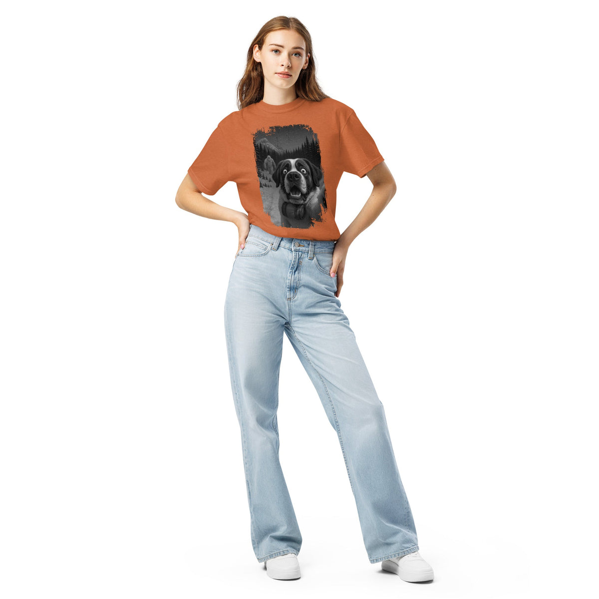Abominable Snowman Saint Bernard Selfie T-shirt - Lucy + Norman