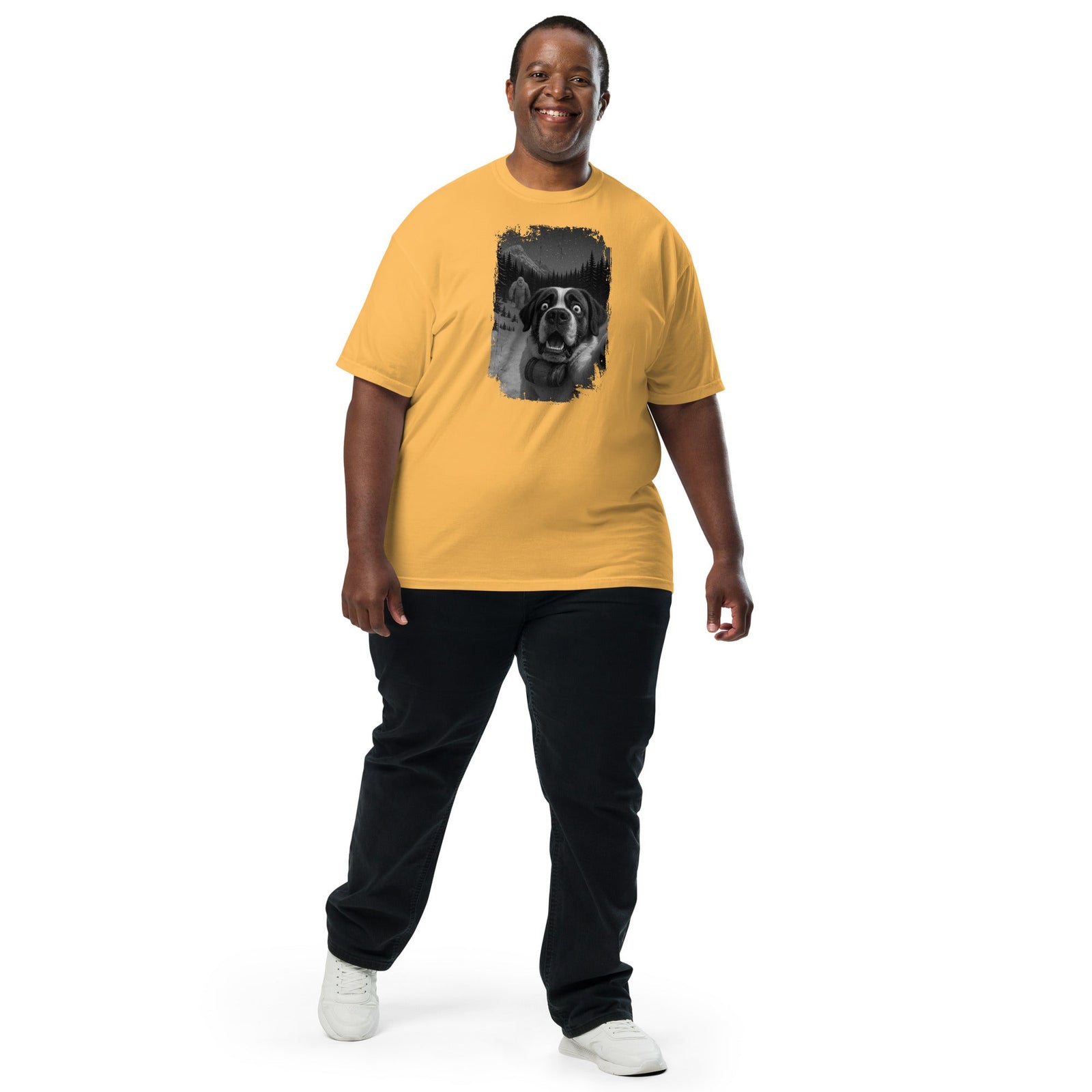 Abominable Snowman Saint Bernard Selfie T-shirt - Lucy + Norman