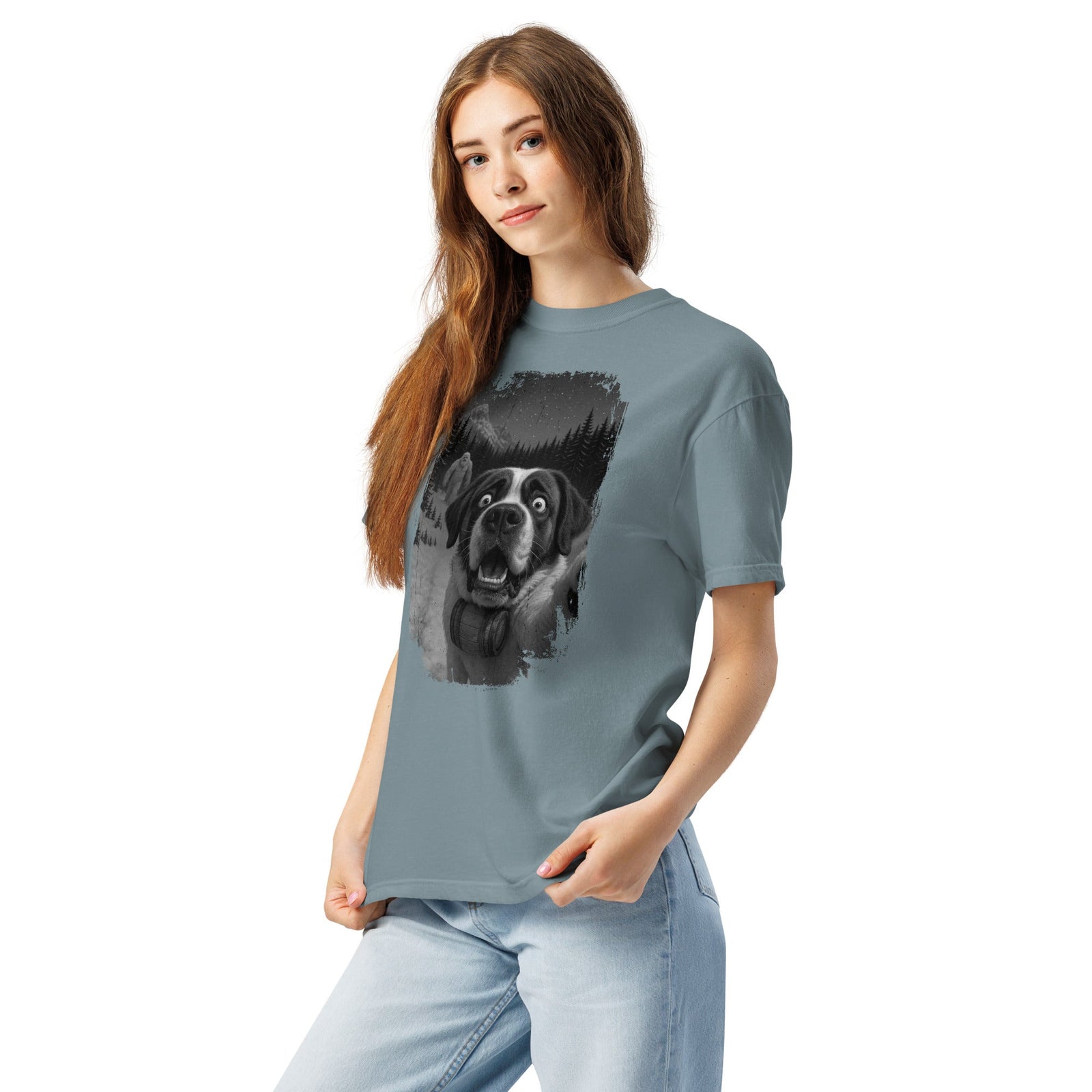 Abominable Snowman Saint Bernard Selfie T-shirt - Lucy + Norman
