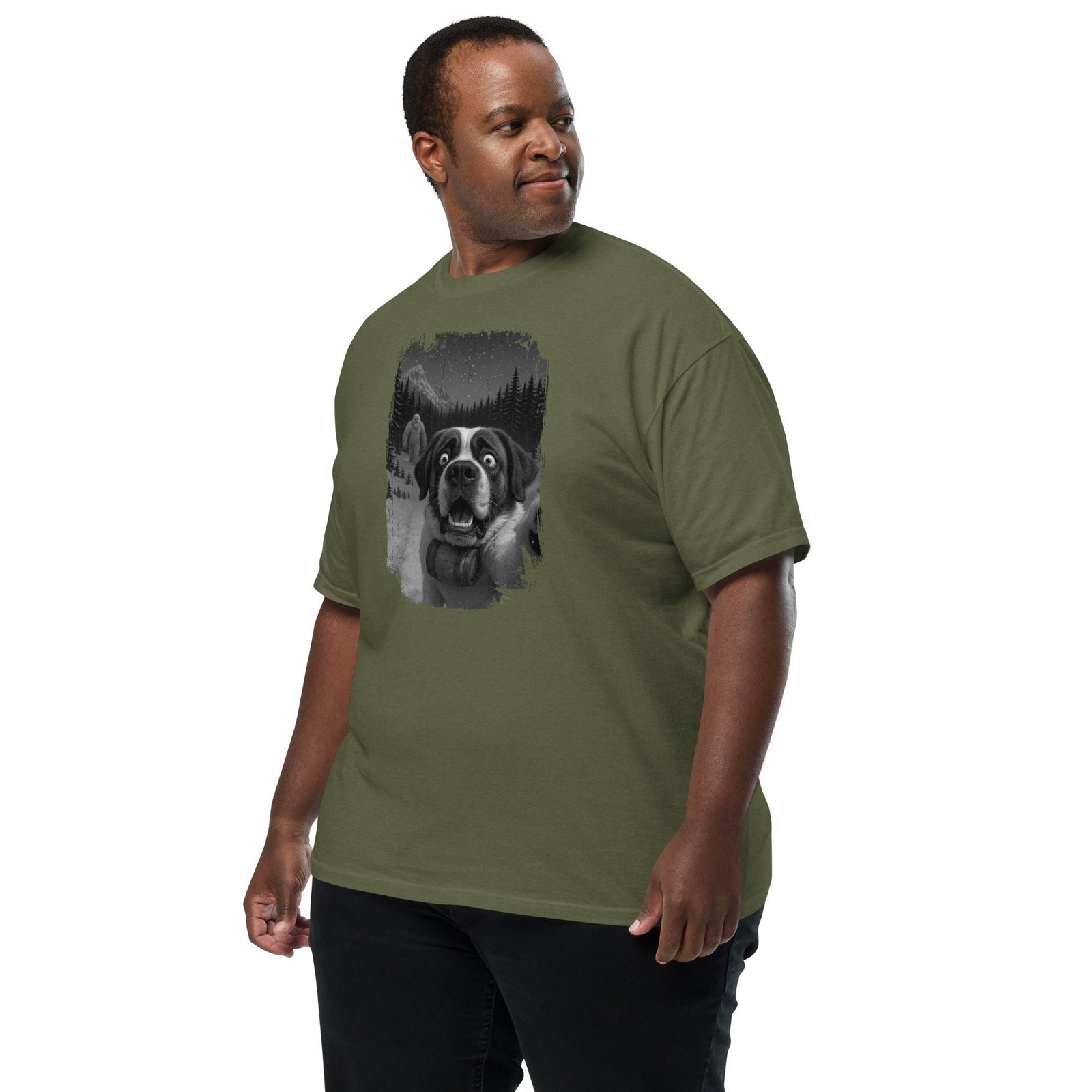 Abominable Snowman Saint Bernard Selfie T-shirt - Lucy + Norman