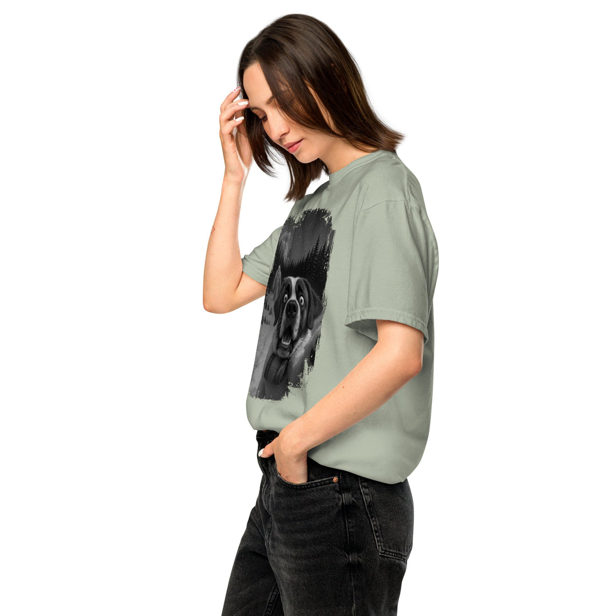 Abominable Snowman Saint Bernard Selfie T-shirt - Lucy + Norman