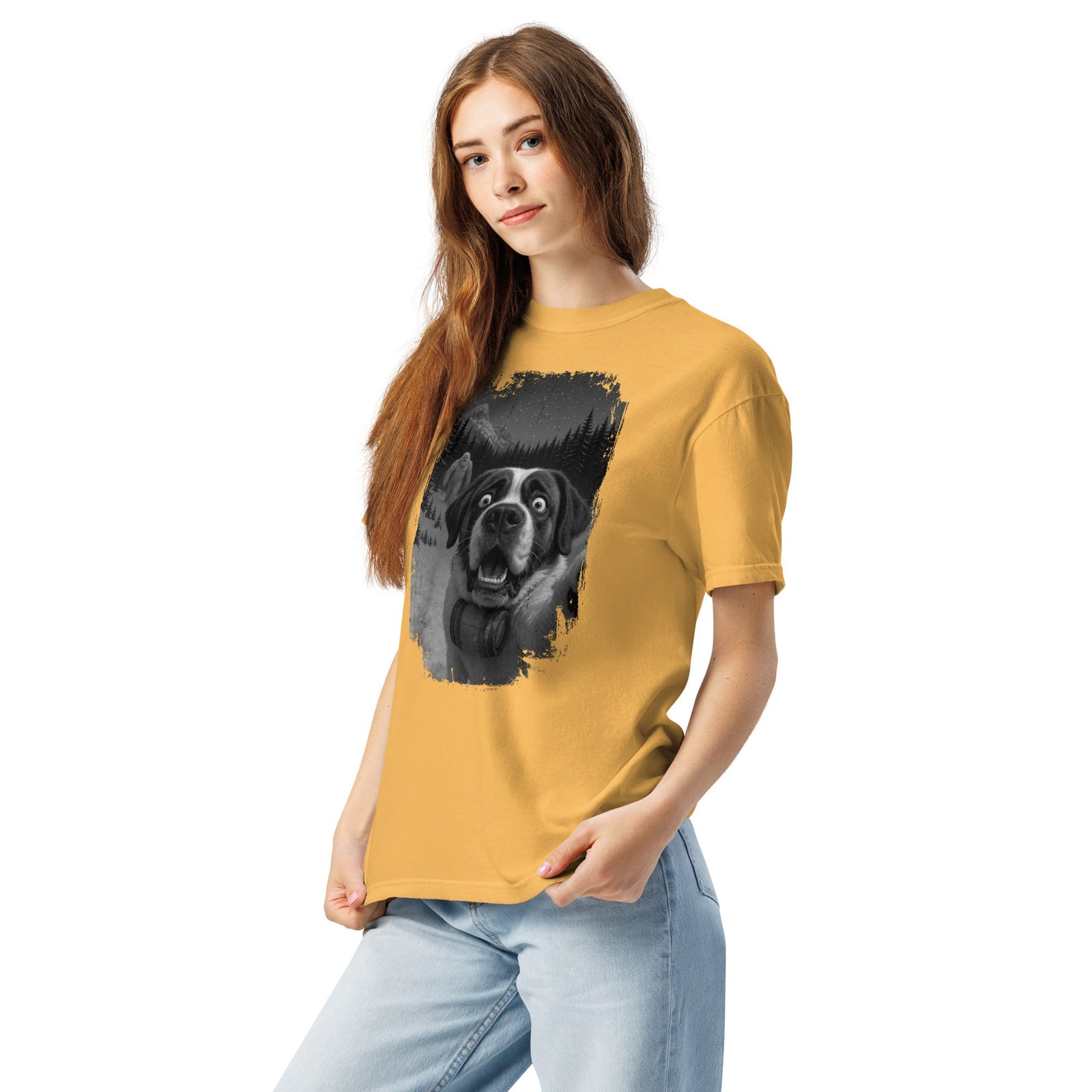 Abominable Snowman Saint Bernard Selfie T-shirt - Lucy + Norman