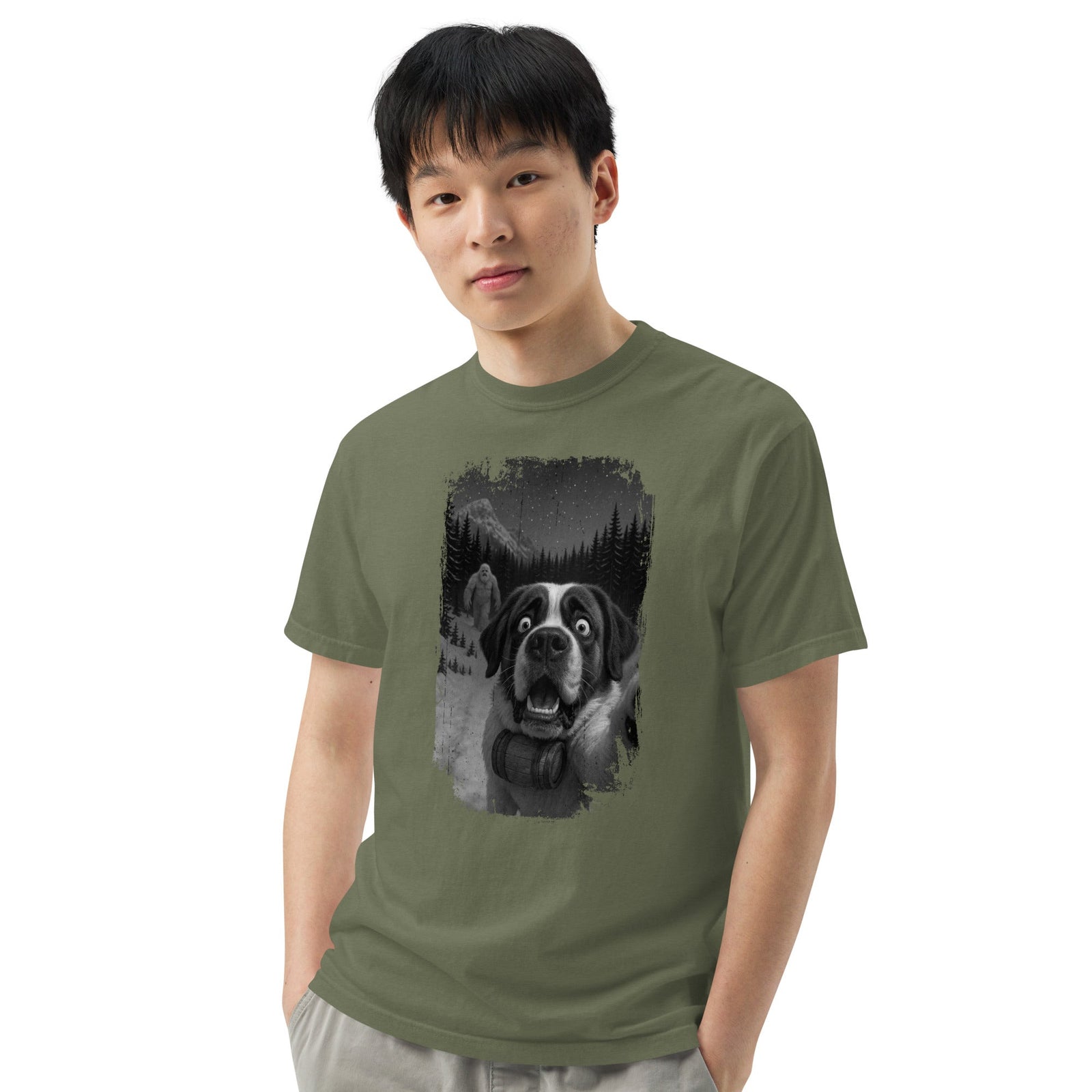 Abominable Snowman Saint Bernard Selfie T-shirt - Lucy + Norman