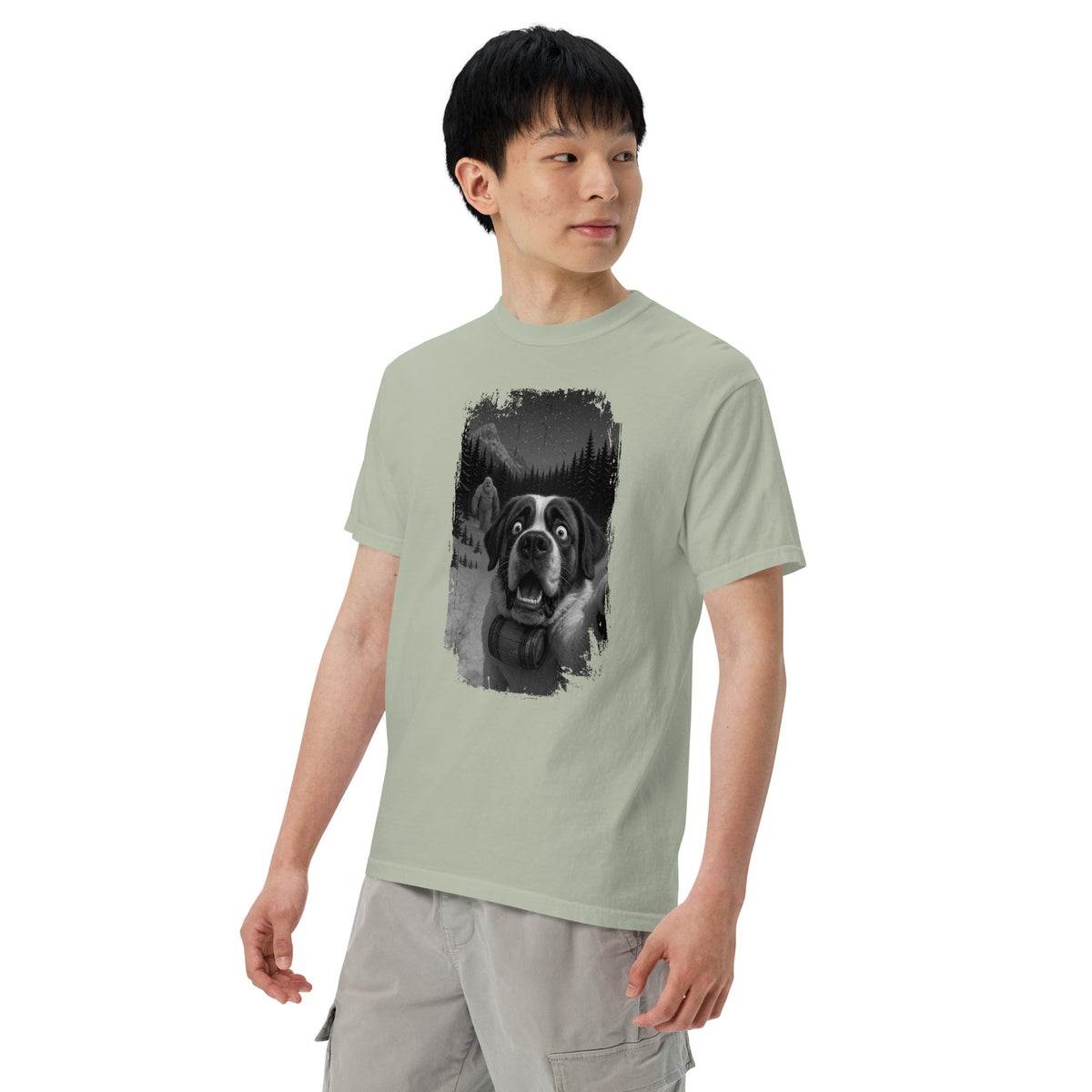 Abominable Snowman Saint Bernard Selfie T-shirt - Lucy + Norman