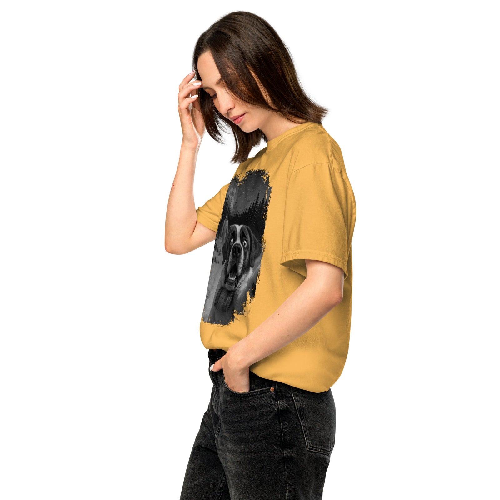 Abominable Snowman Saint Bernard Selfie T-shirt - Lucy + Norman