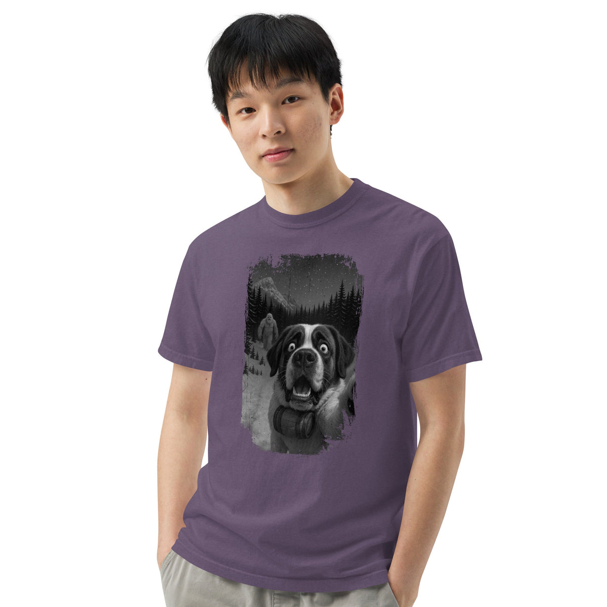 Abominable Snowman Saint Bernard Selfie T-shirt - Lucy + Norman