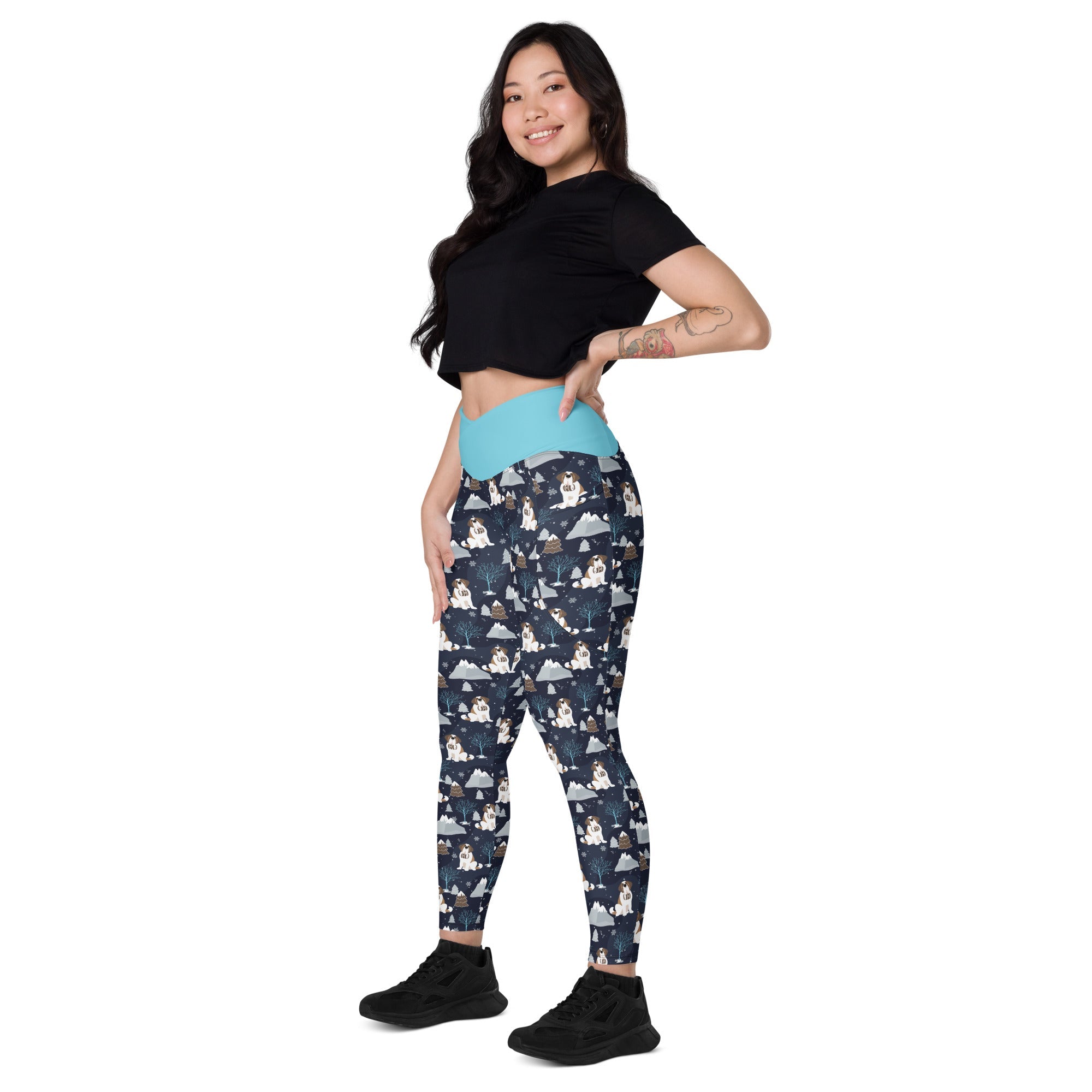 Alpine Chill Crossover Leggings with Pockets - Lucy + Norman