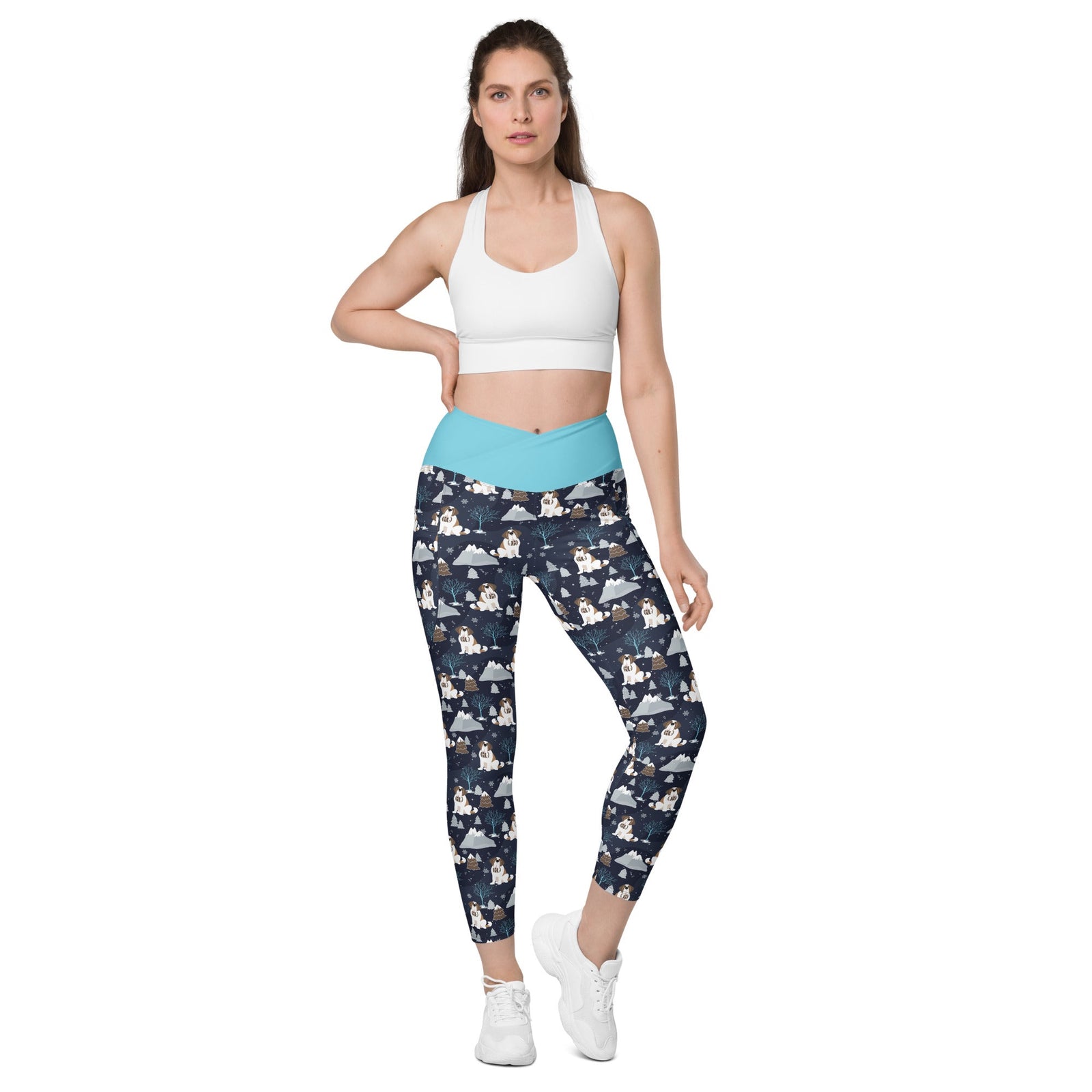 Alpine Chill Crossover Leggings with Pockets - Lucy + Norman