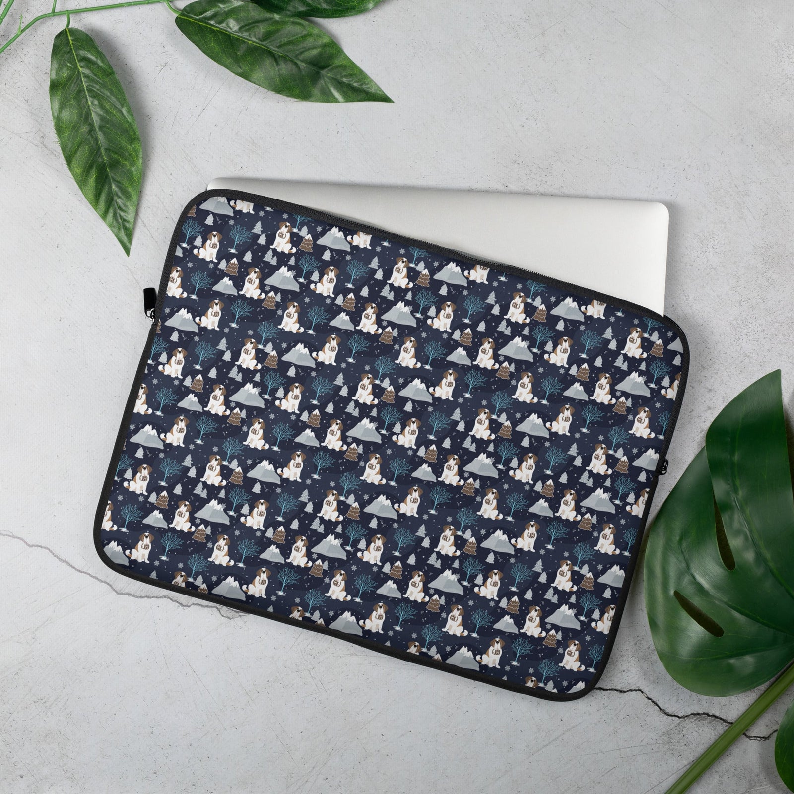 Alpine Chill Saint Bernard Laptop Sleeve - Lucy + Norman