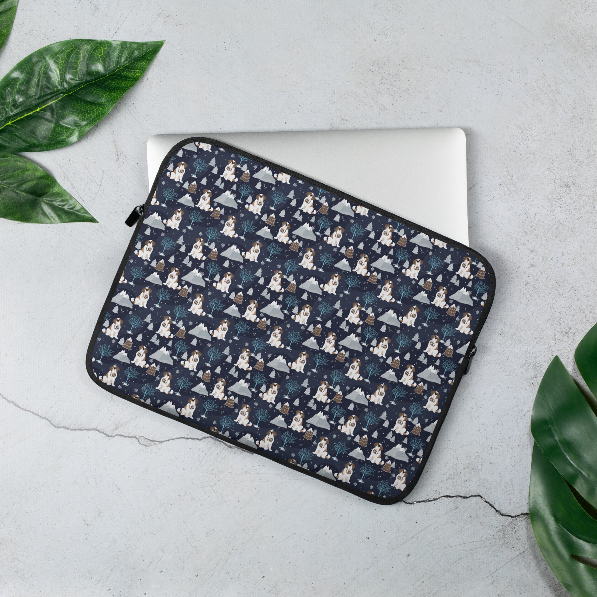 Alpine Chill Saint Bernard Laptop Sleeve