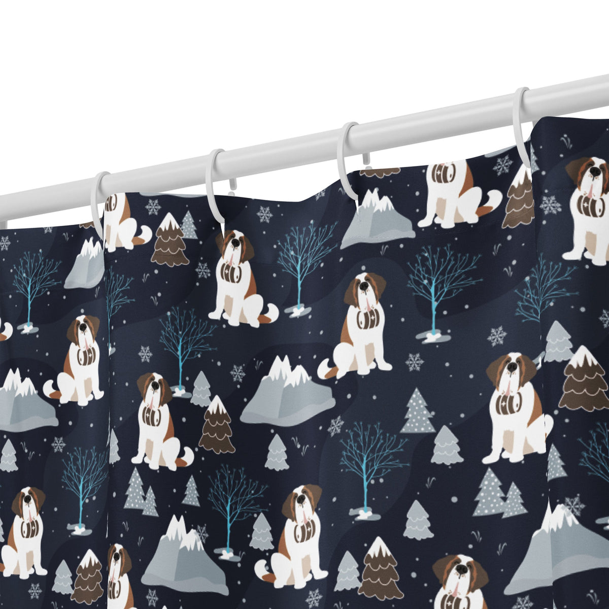 Alpine Chill Saint Bernard Shower Curtain - Lucy + Norman