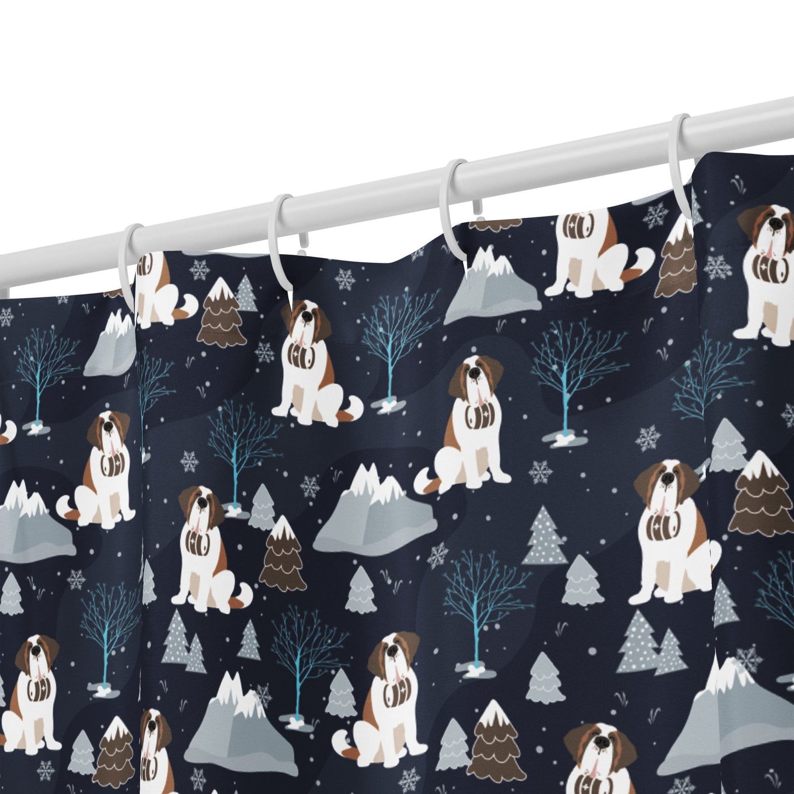 Alpine Chill Saint Bernard Shower Curtain - Lucy + Norman