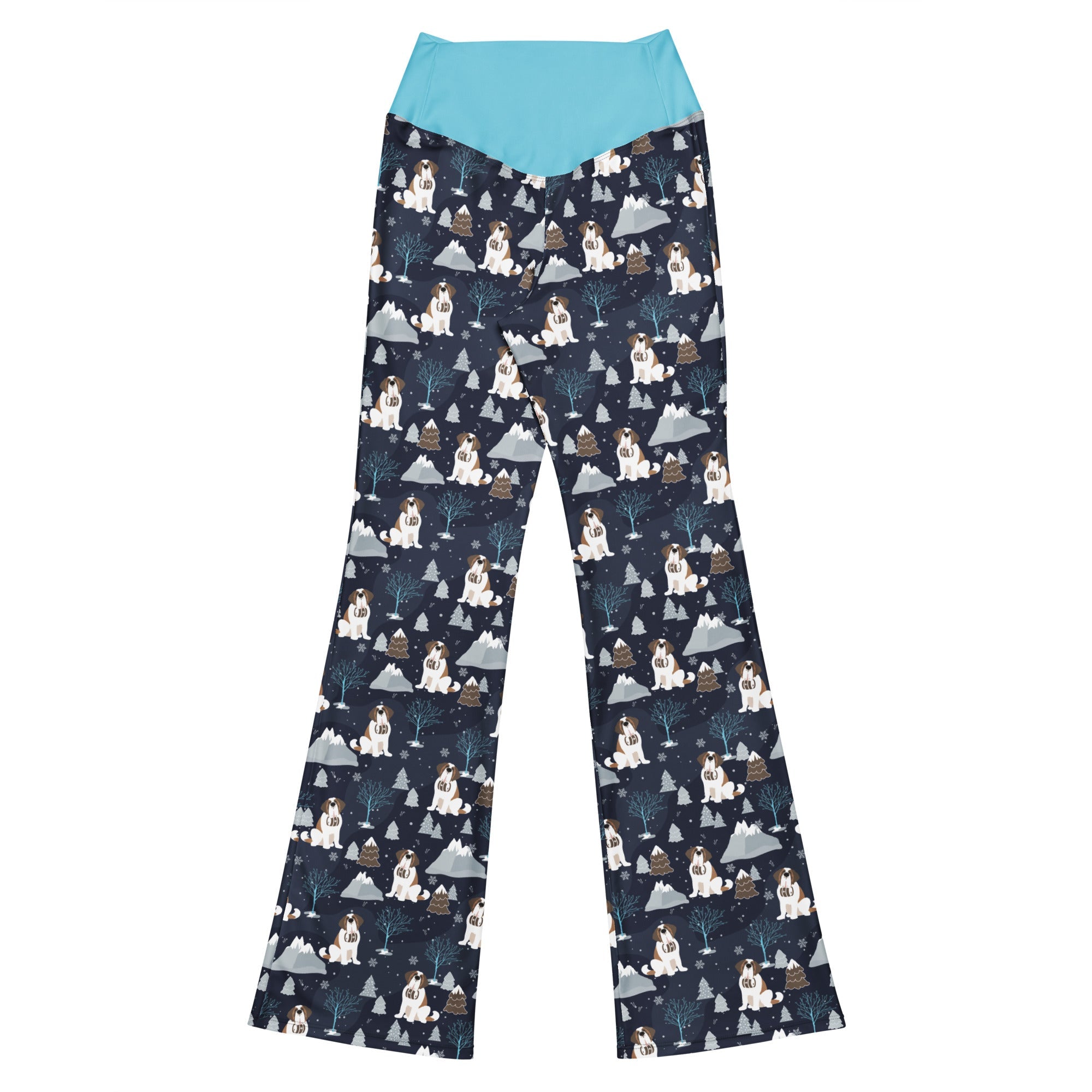 Alpine Chill St Bernard Dog Flare Leggings - Lucy + Norman